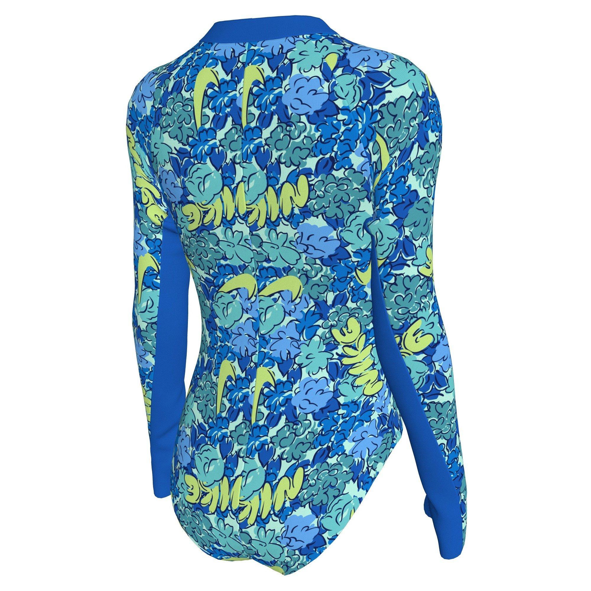 Nike Swim Doodle Floral Long Sleeve Big Girls' One Piece Swimsuit