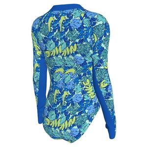 Nike Big Girls' Swim Doodle Floral Long Sleeve One Piece Swimsuit