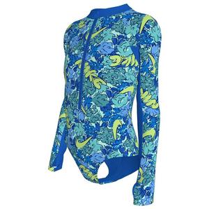 Nike Big Girls' Swim Doodle Floral Long Sleeve One Piece Swimsuit