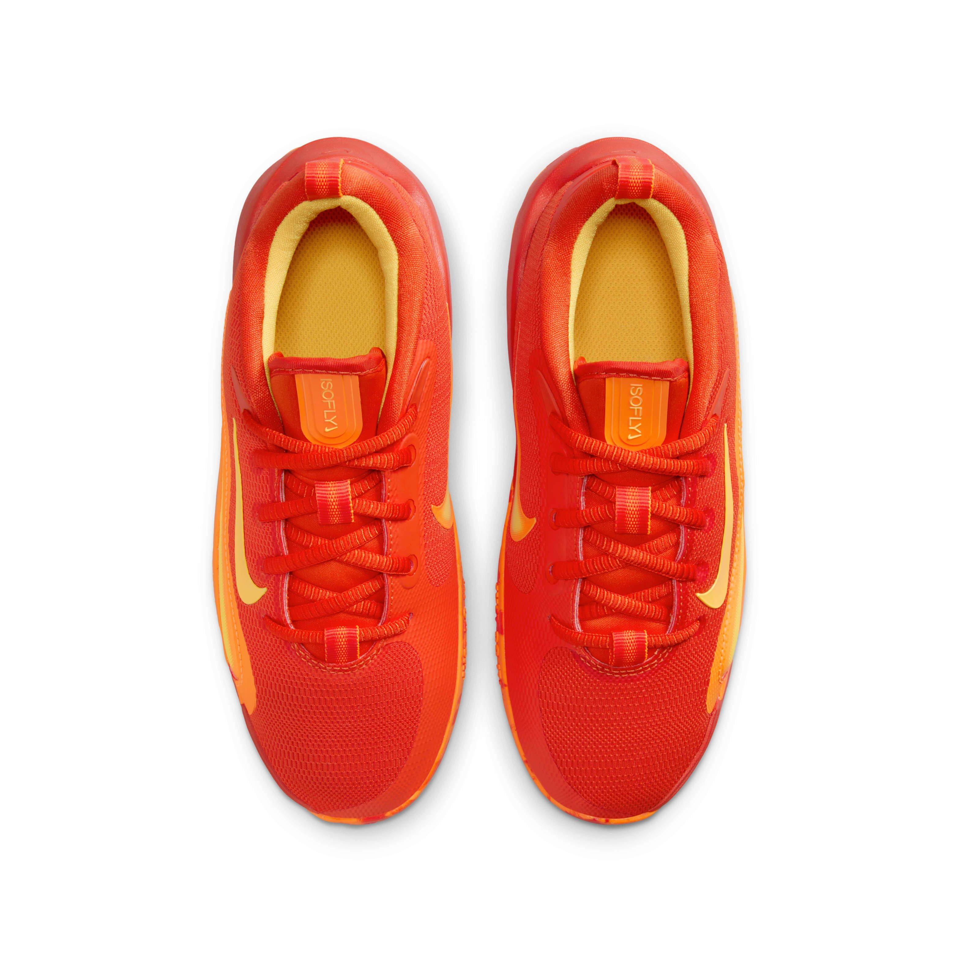 Nike IsoFly Grade School Boys' "Team Orange/Total Orange/White/Laser Orange" Basketball Shoe