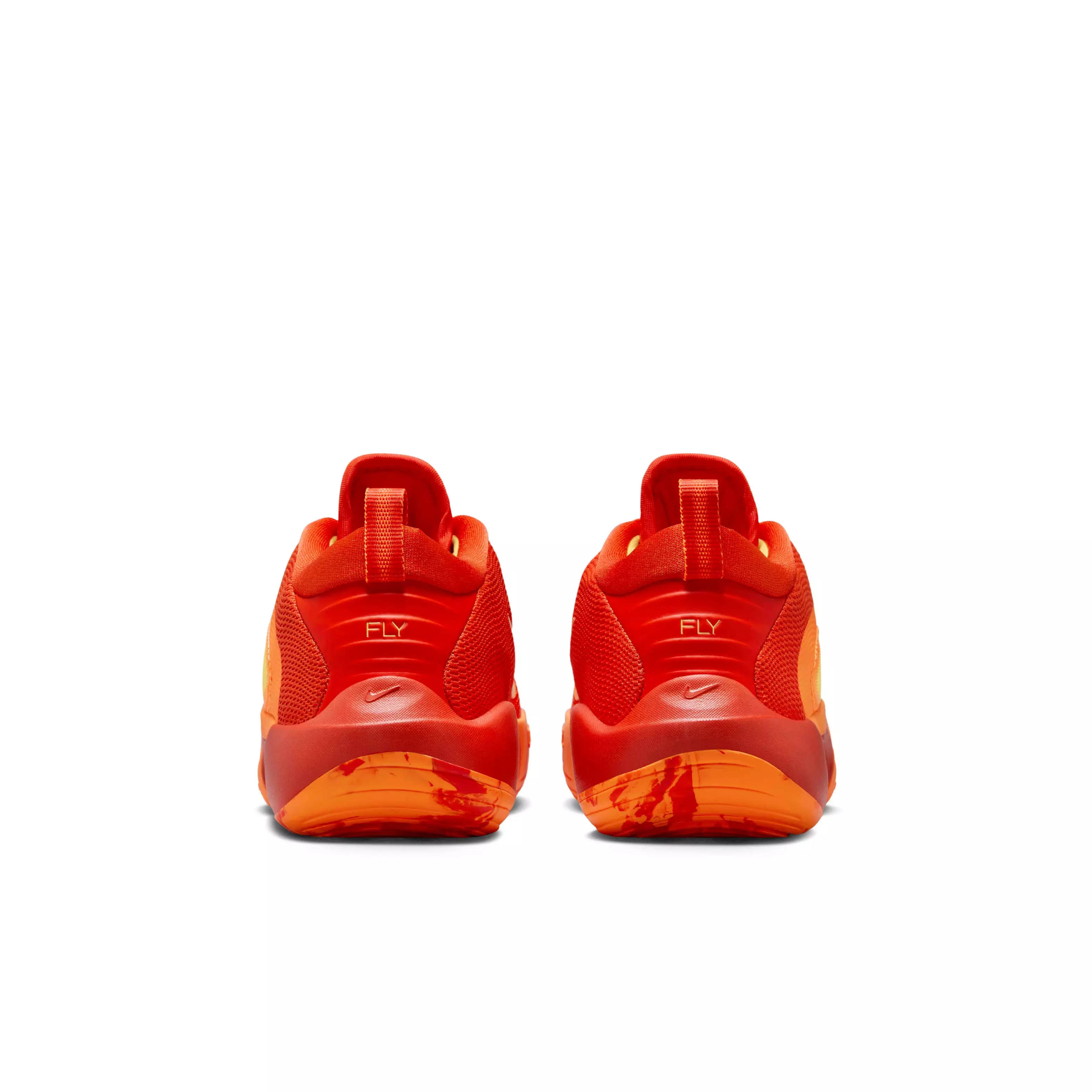 Nike IsoFly "Team Orange/Total Orange/White/Laser Orange" Grade School Boys' Basketball Shoe - ORANGE/ORANGE/WHITE/ORANGE