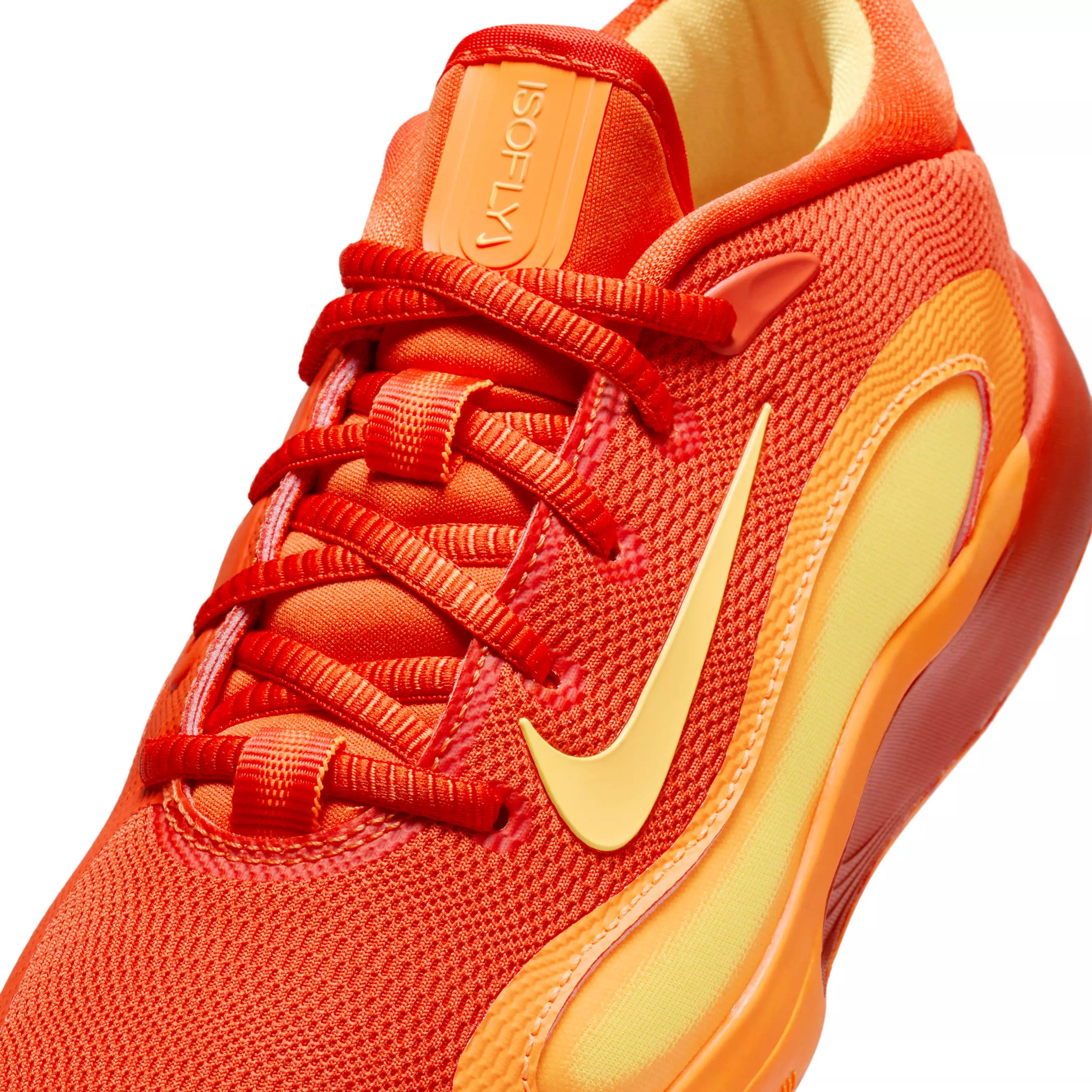 Nike IsoFly "Team Orange/Total Orange/White/Laser Orange" Grade School Boys' Basketball Shoe - ORANGE/ORANGE/WHITE/ORANGE