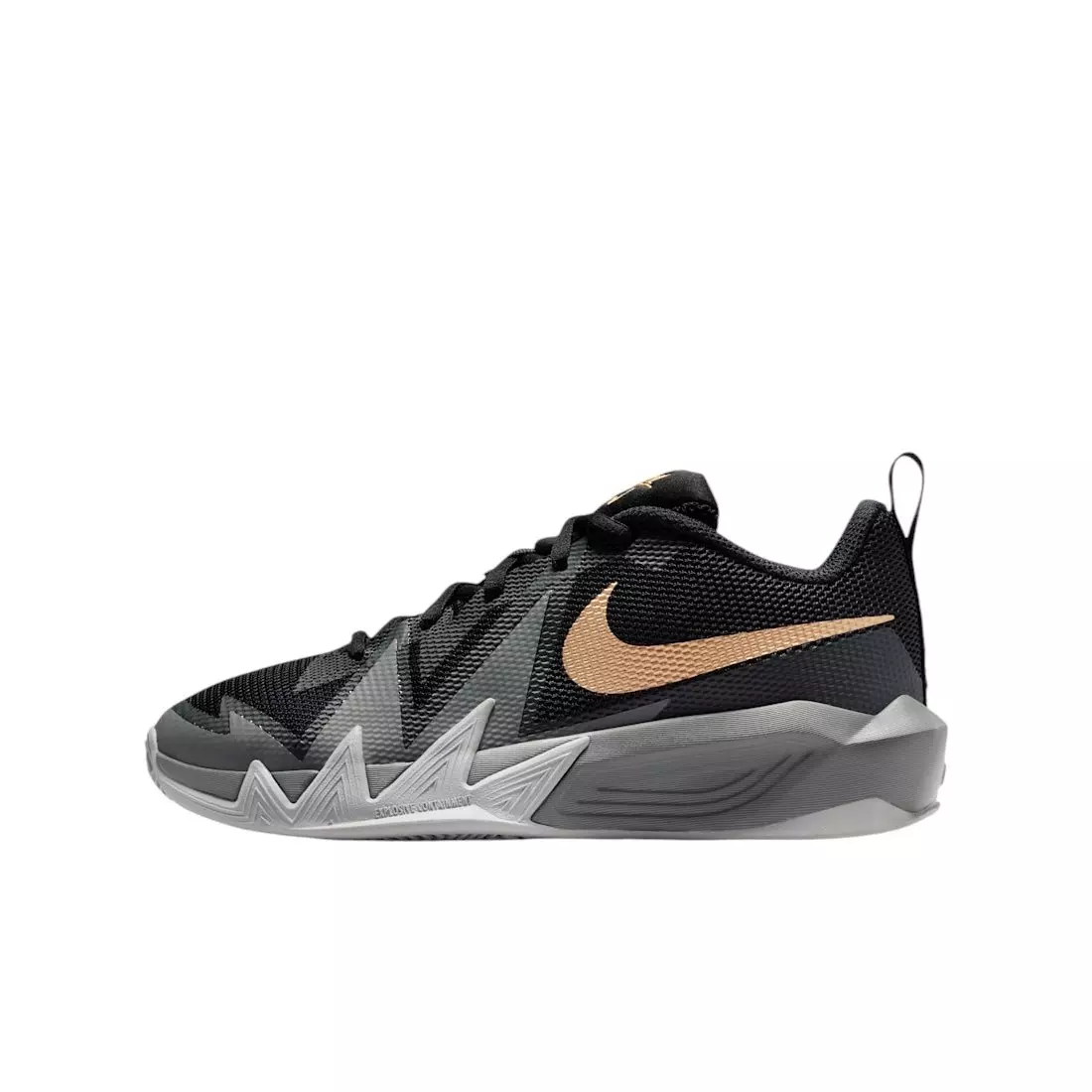 Nike S.T. Dynamite "Black/Wolf Grey/Smoke Grey/Metallic Gold" Grade School Boys' Basketball Shoe - BLACK/GREY/GREY/GOLD