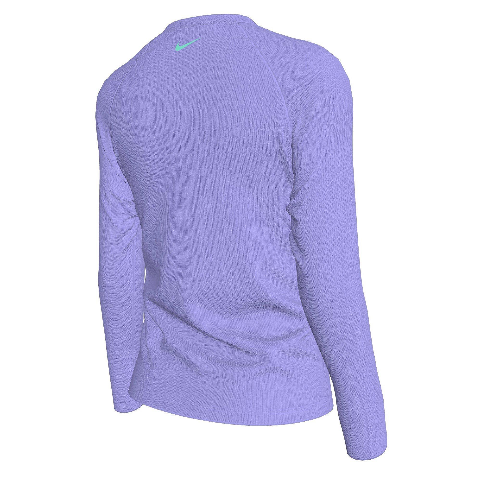 Nike Big Girls' Swim Hydroguard Dri-FIT UV Long Sleeve Swim Top - PURPLE Thumbnail View 2