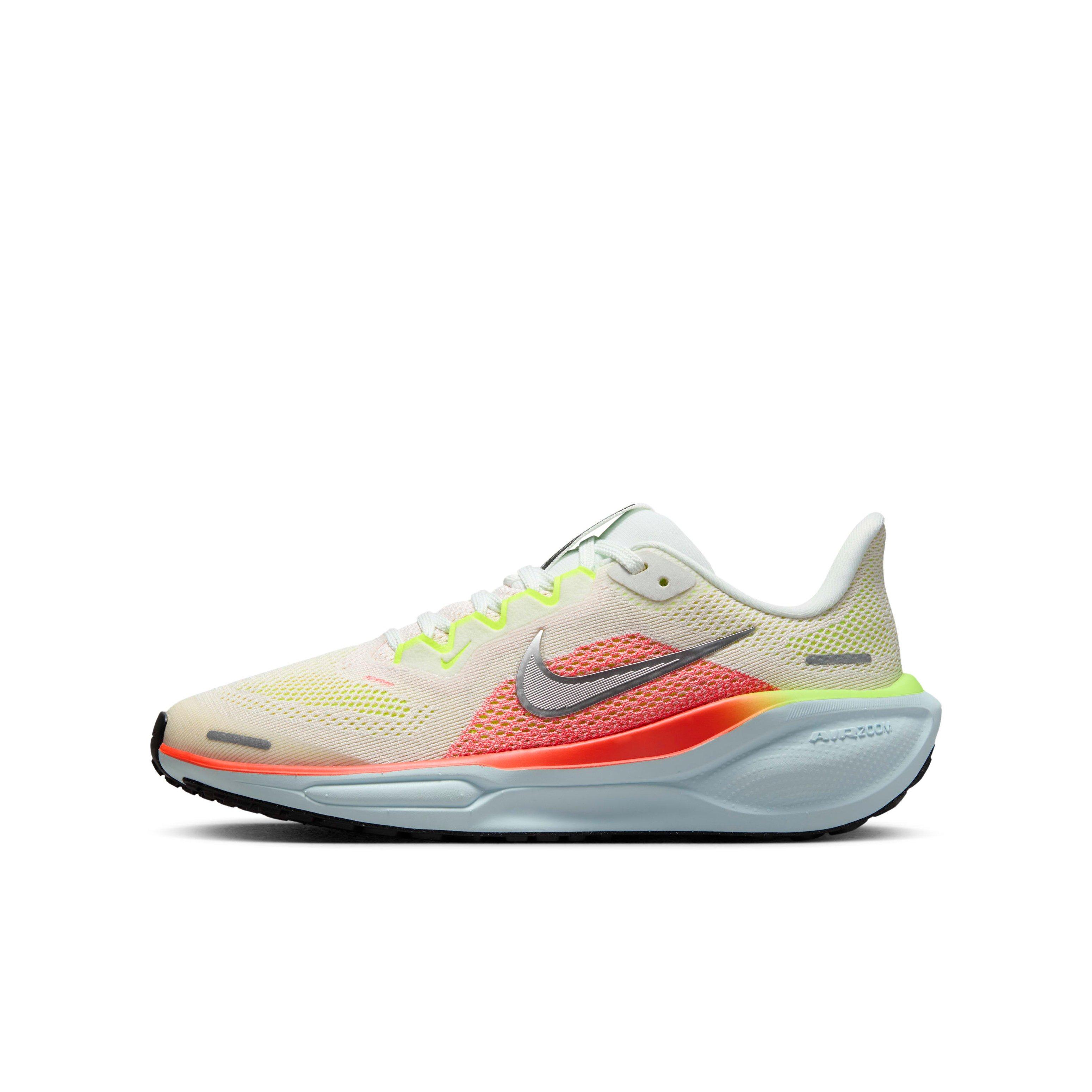 Nike Pegasus 41 Grade School Boys' "Summit White/Bright Crimson/Glacier Blue/Chrome" Running Shoe