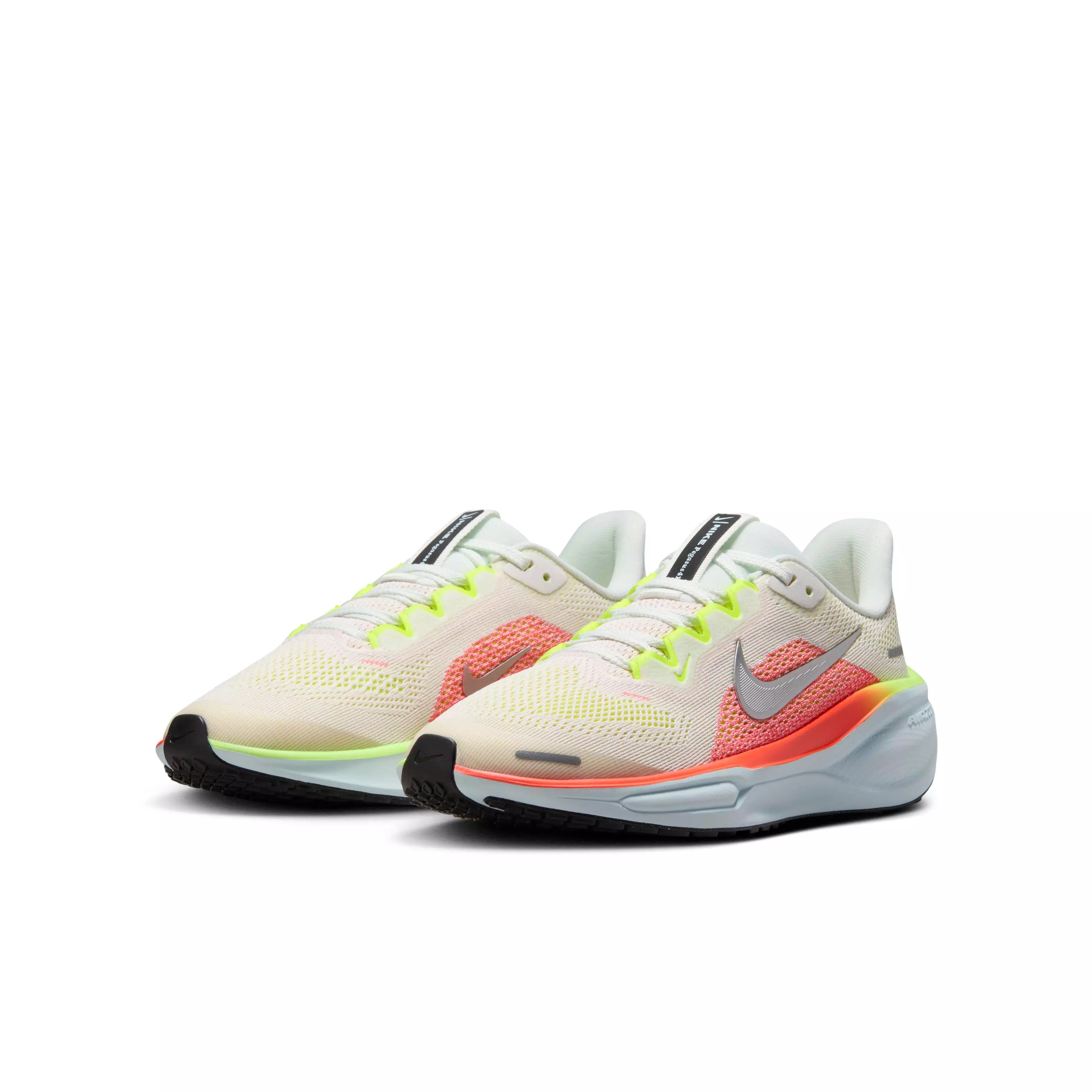 Nike Pegasus 41 "Summit White/Bright Crimson/Glacier Blue/Chrome" Grade School Boys' Running Shoe - WHITE/CRIMSON/BLUE/CHROME