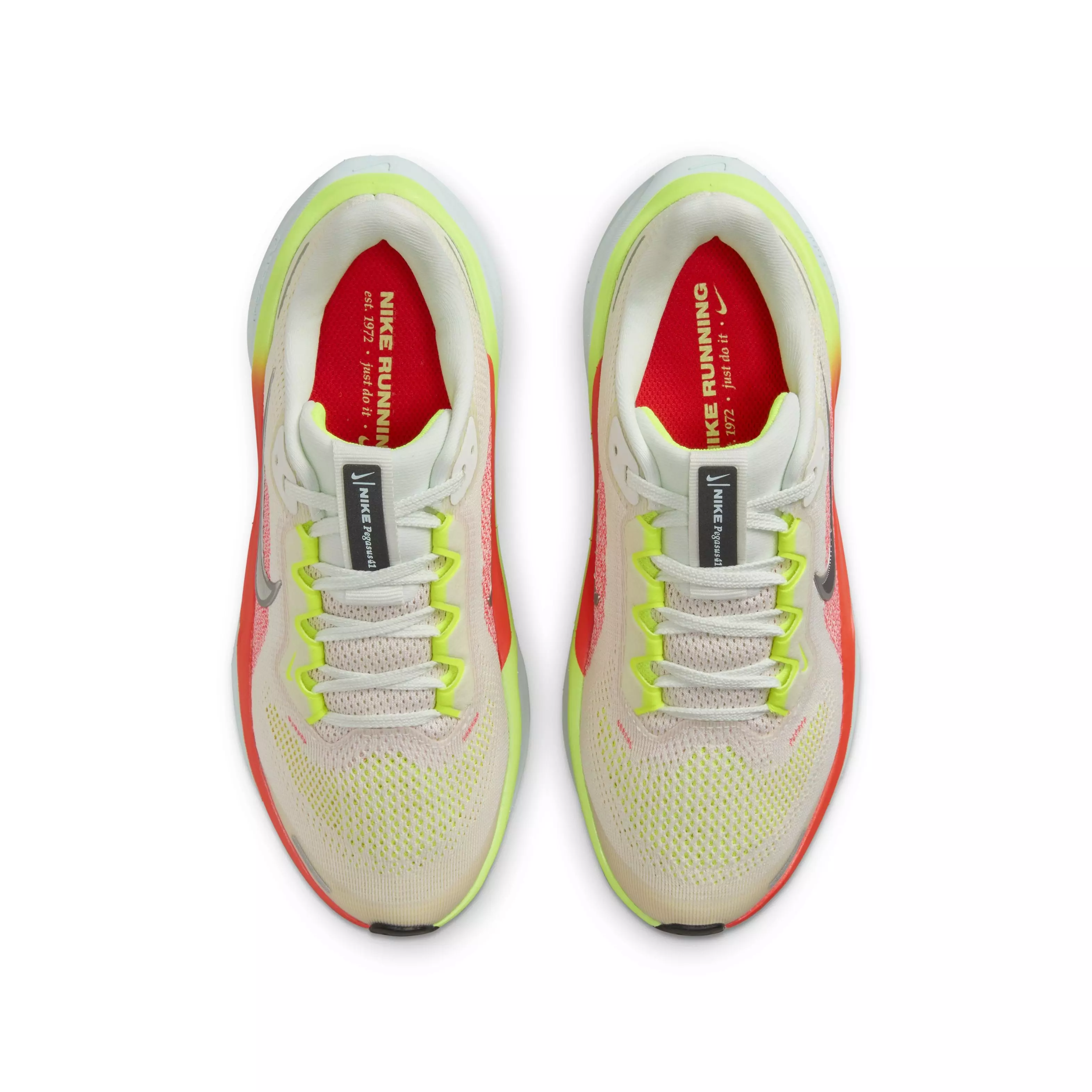 Nike Pegasus 41 "Summit White/Bright Crimson/Glacier Blue/Chrome" Grade School Boys' Running Shoe - WHITE/CRIMSON/BLUE/CHROME