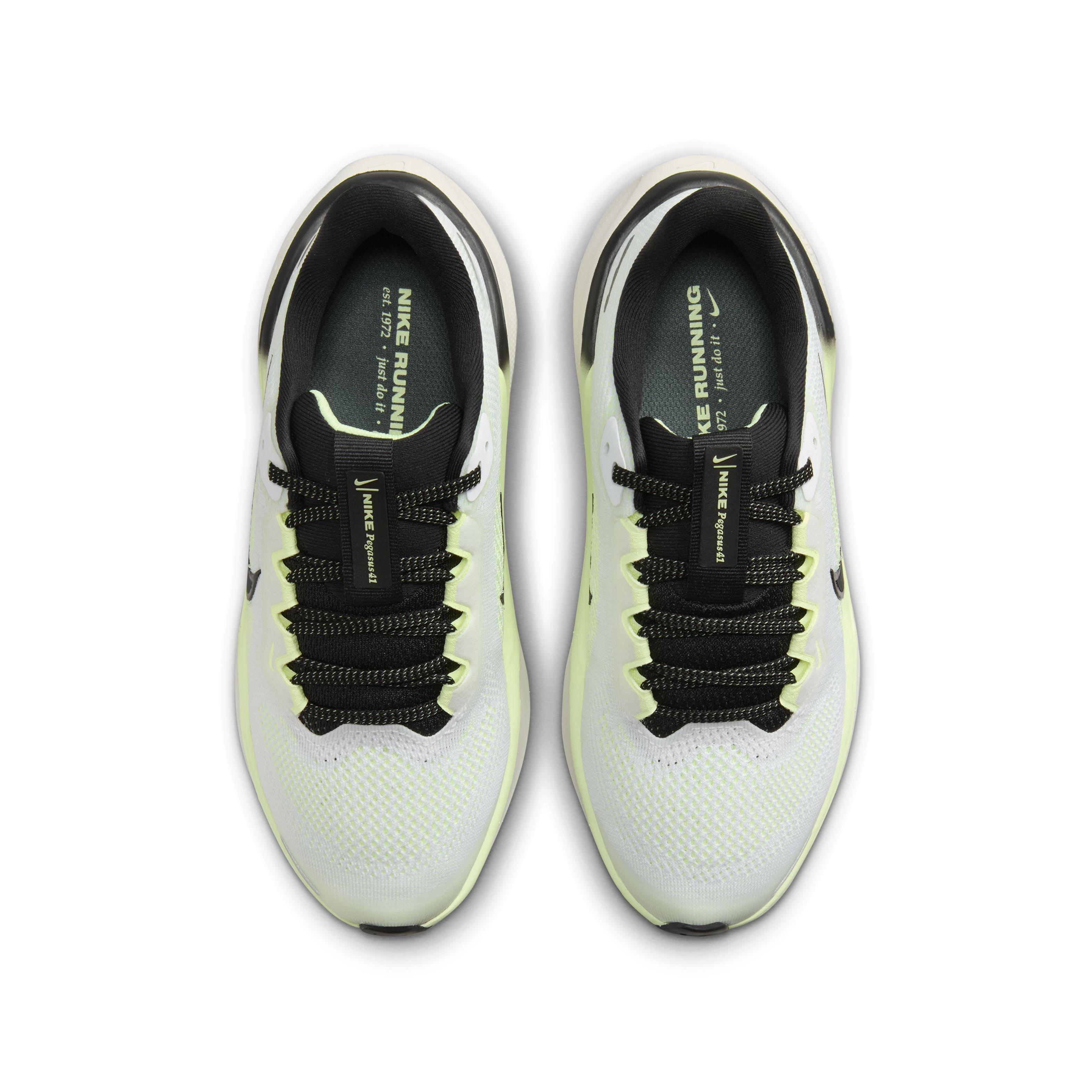 Nike Pegasus 41 Grade School Boys' "White/Barely Volt/Vintage Green/Black" Running Shoe