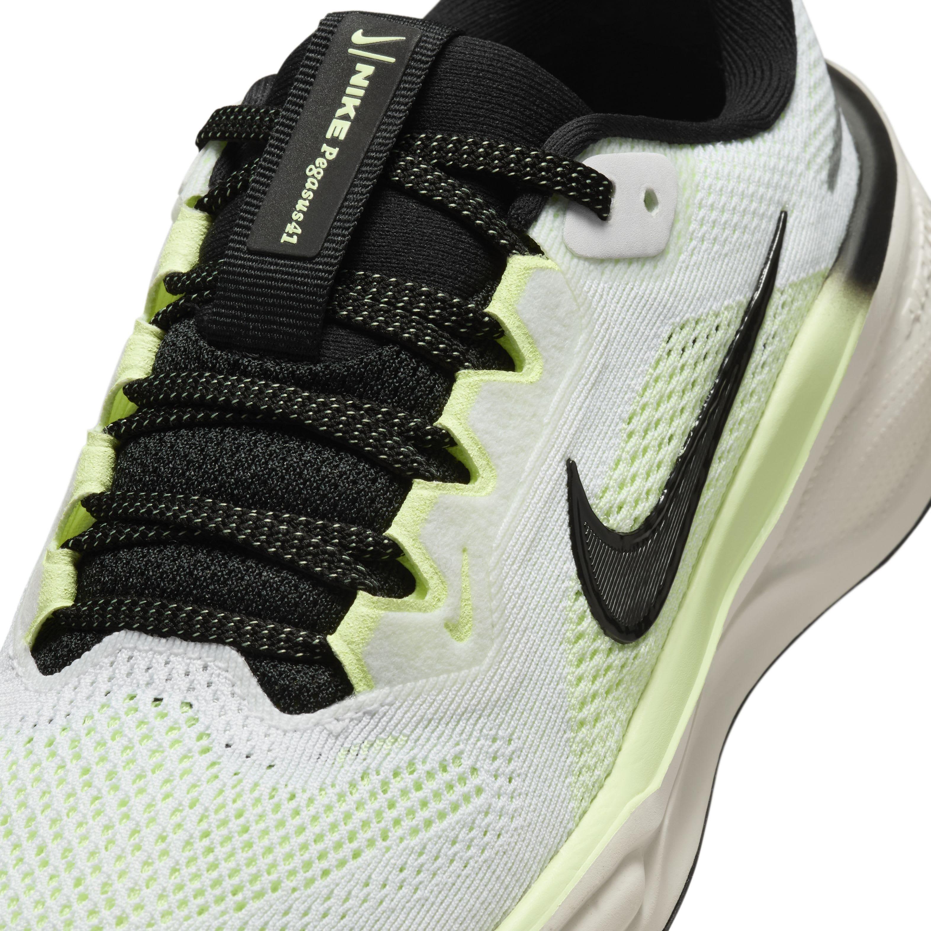 Nike Pegasus 41 Grade School Boys' "White/Barely Volt/Vintage Green/Black" Running Shoe