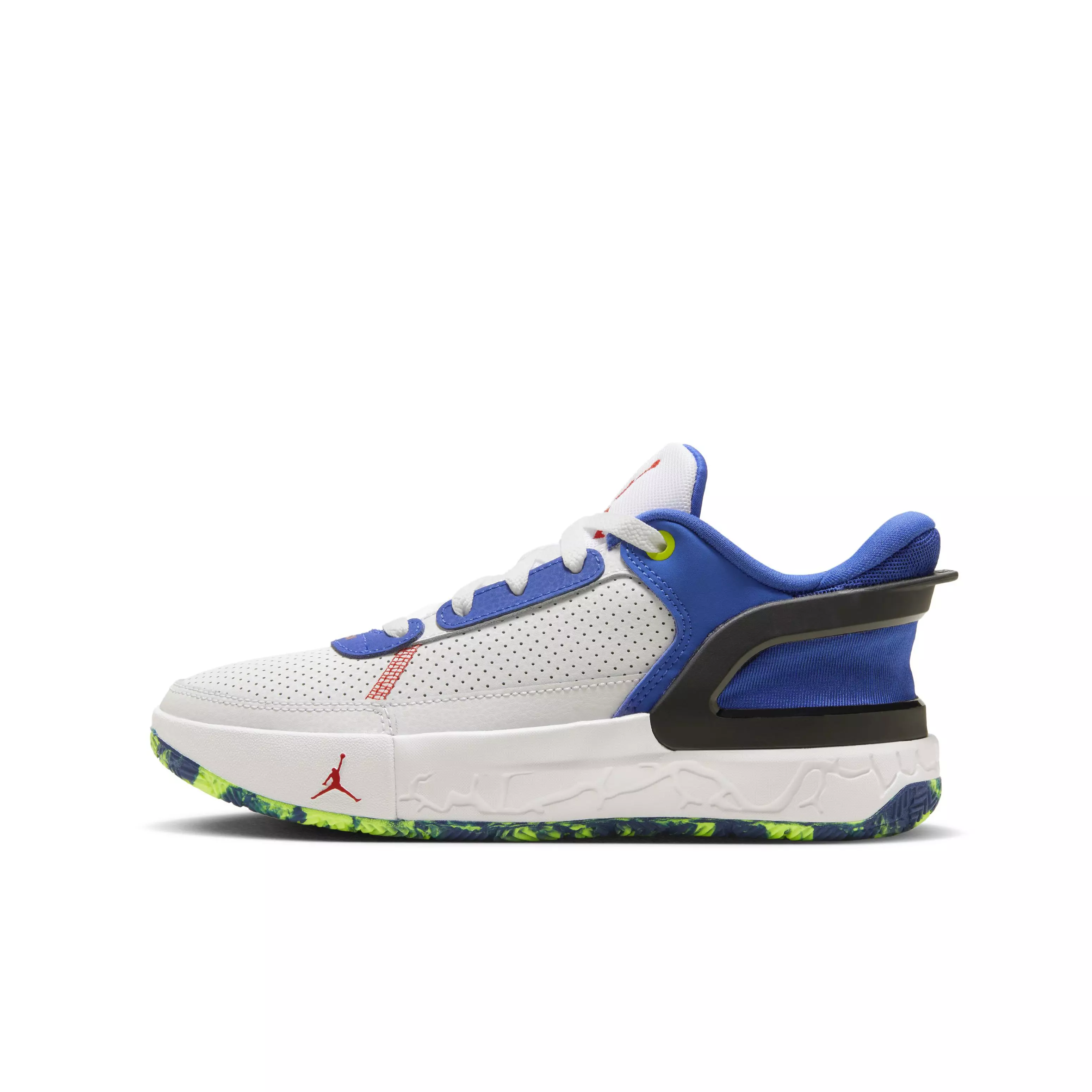 Jordan DAY1 EO "White/Storm Blue/Treasure Blue/University Red" Grade School Boys' Shoe - WHITE/BLUE/BLUE/RED