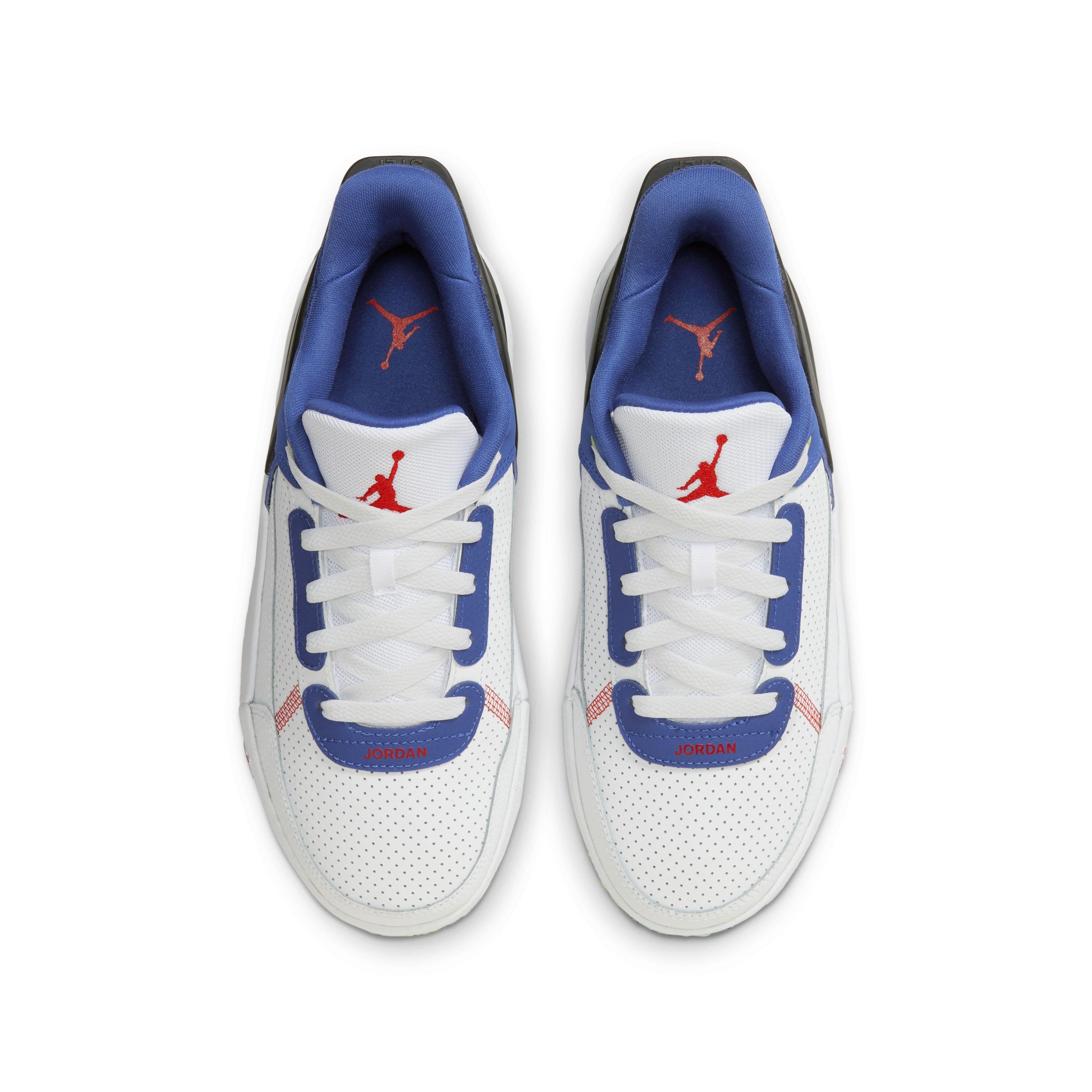 Jordan DAY1 EO "White/Storm Blue/Treasure Blue/University Red" Grade School Boys' Shoe - WHITE/BLUE/BLUE/RED Thumbnail View 4