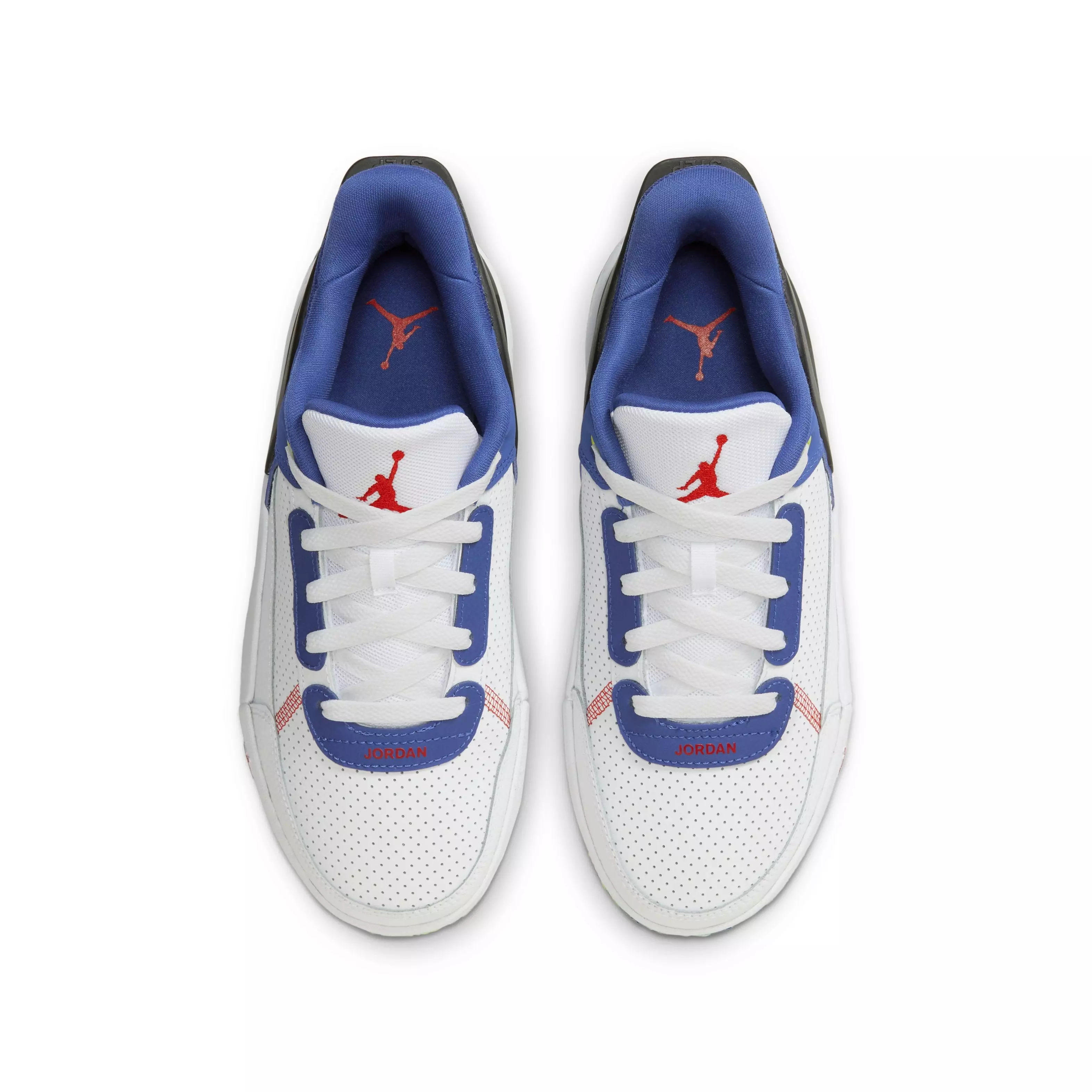 Jordan DAY1 EO "White/Storm Blue/Treasure Blue/University Red" Grade School Boys' Shoe - WHITE/BLUE/BLUE/RED