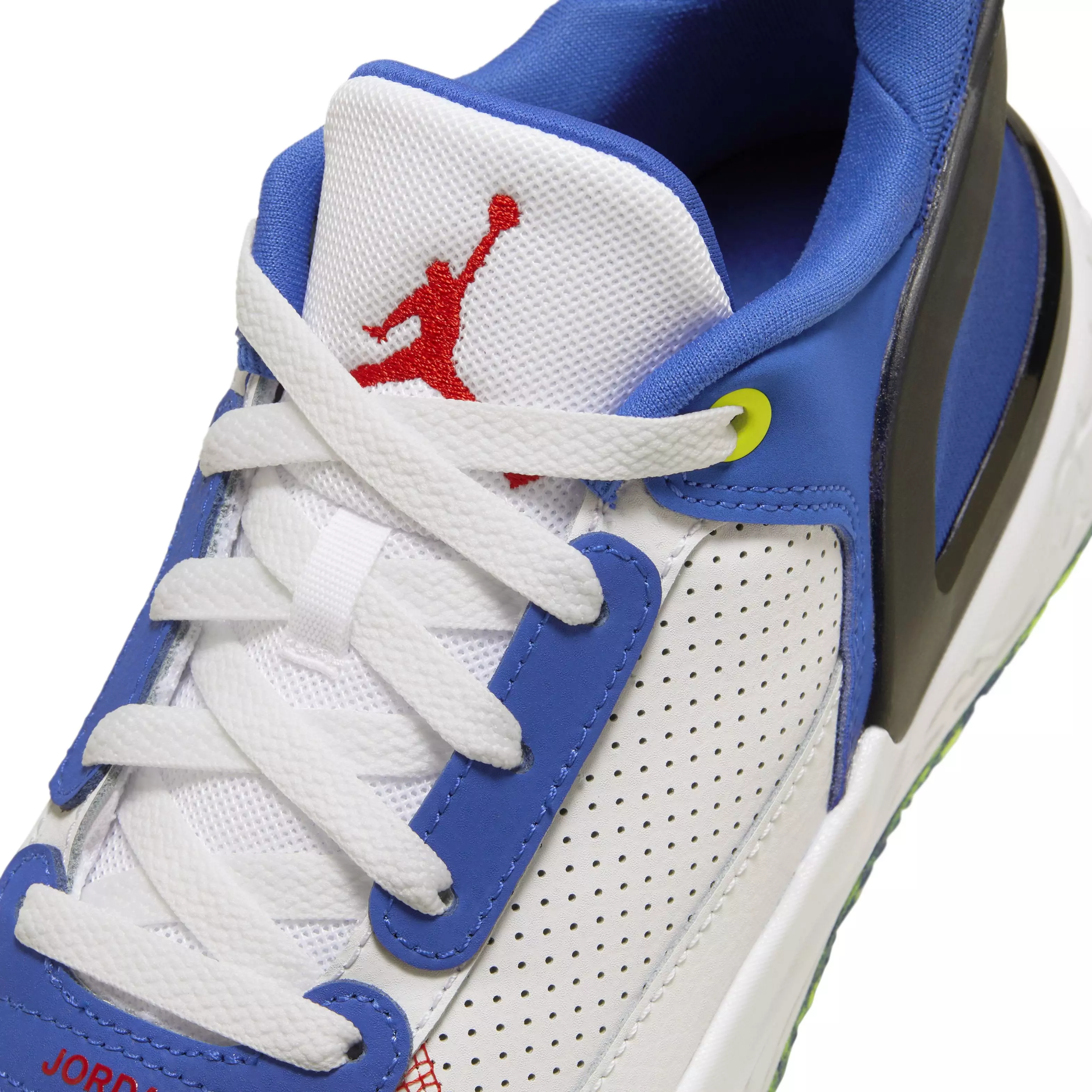 Jordan DAY1 EO "White/Storm Blue/Treasure Blue/University Red" Grade School Boys' Shoe - WHITE/BLUE/BLUE/RED