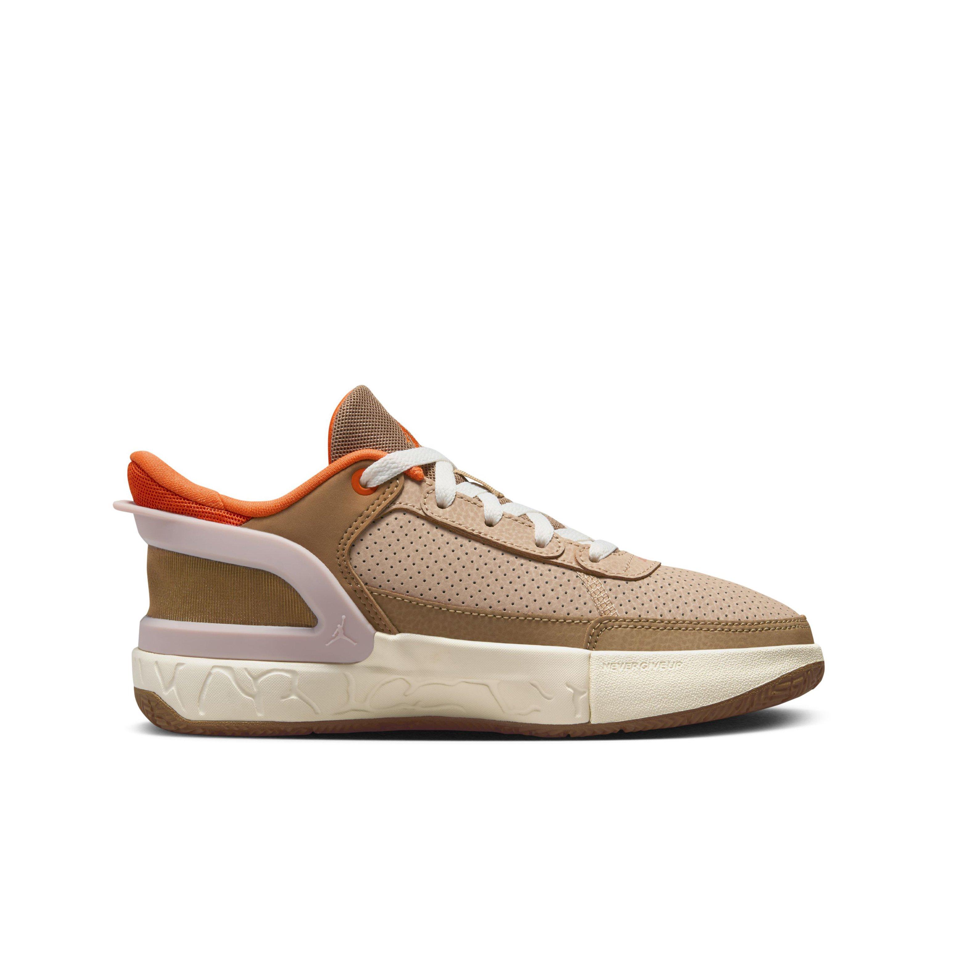 Jordan DAY1 EO Grade School Boys' "Dark Driftwood/Rattan/Hemp/Brilliant Orange" Shoe