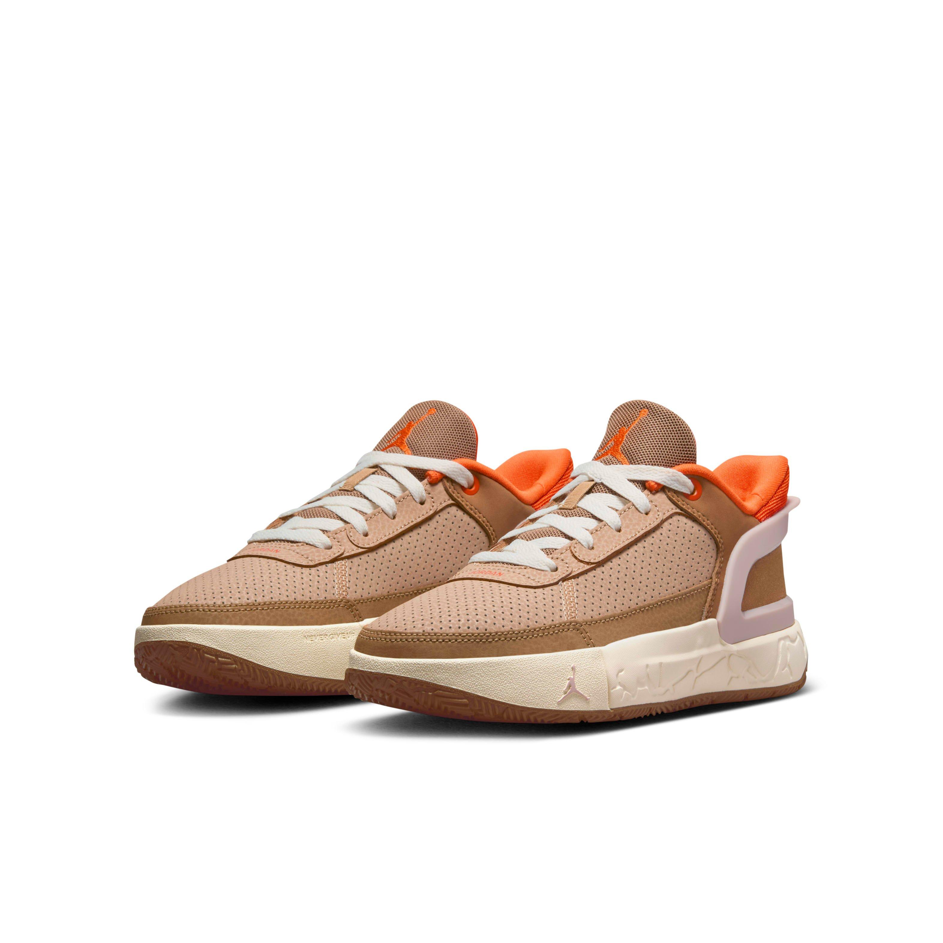 Jordan DAY1 EO Grade School Boys' "Dark Driftwood/Rattan/Hemp/Brilliant Orange" Shoe