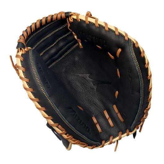 Mizuno Samurai Youth 33" Catcher's Mitt Baseball Glove LHT - BLACK/TAN Thumbnail View 2