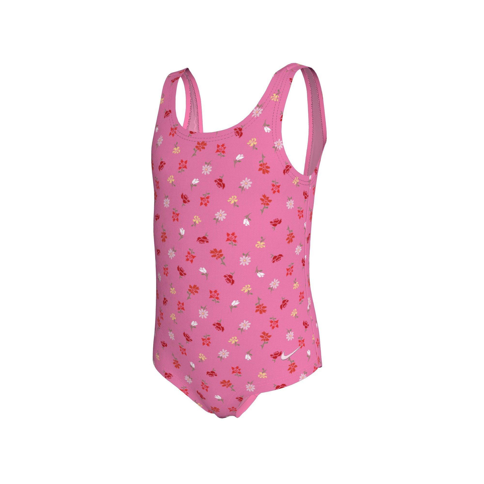 Nike Little Girls' Swim Crafted Blooms U-Back One Piece Swimsuit - PINK Thumbnail View 1