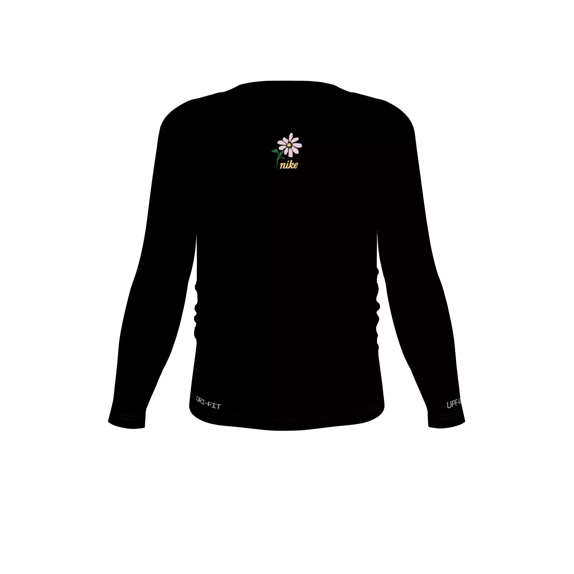 Nike Little Girls' Swim Hydroguard Dri-FIT UV Long Sleeve Swim Top - BLACK