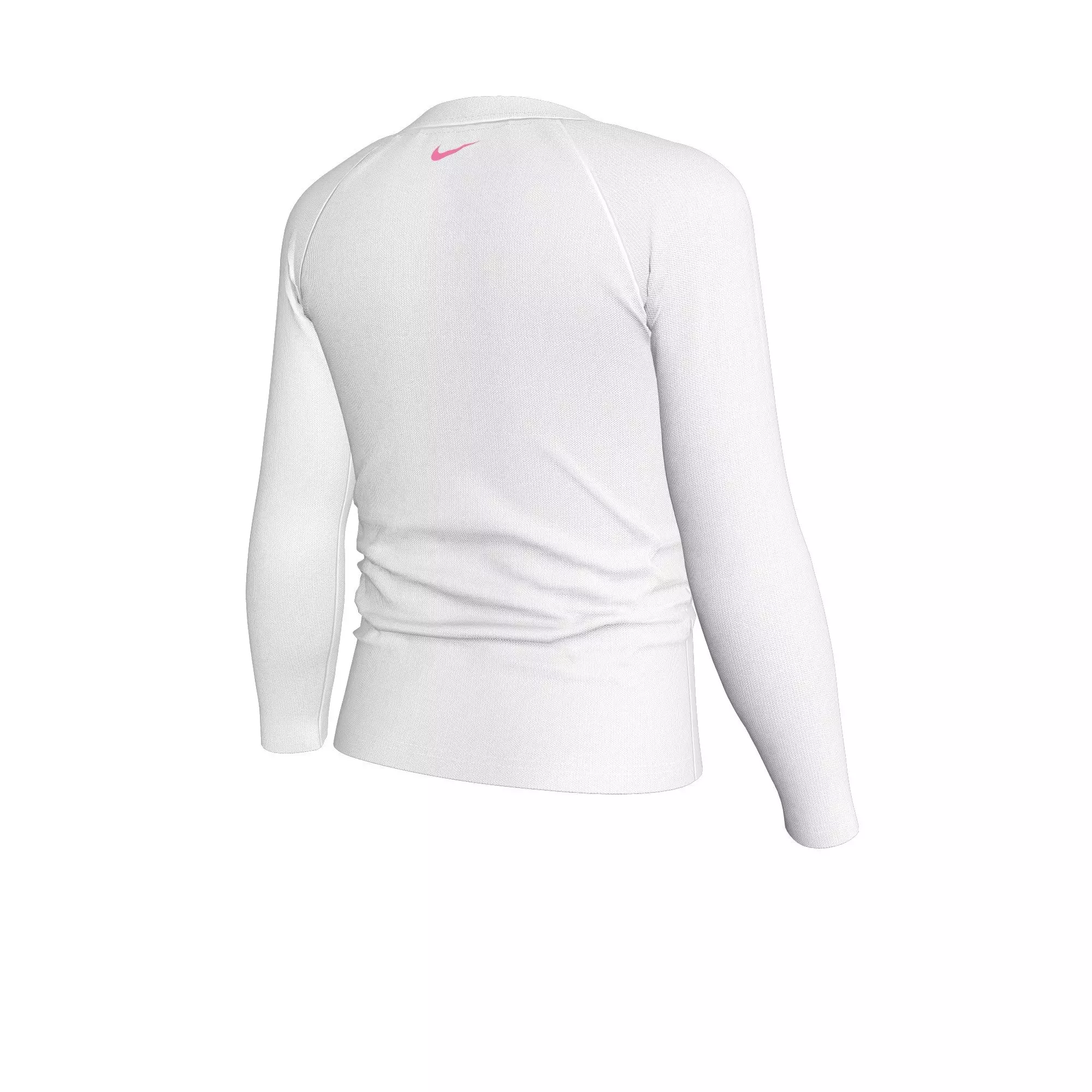 Nike Little Girls' Swim Hydroguard Dri-FIT UV Long Sleeve Swim Top - WHITE