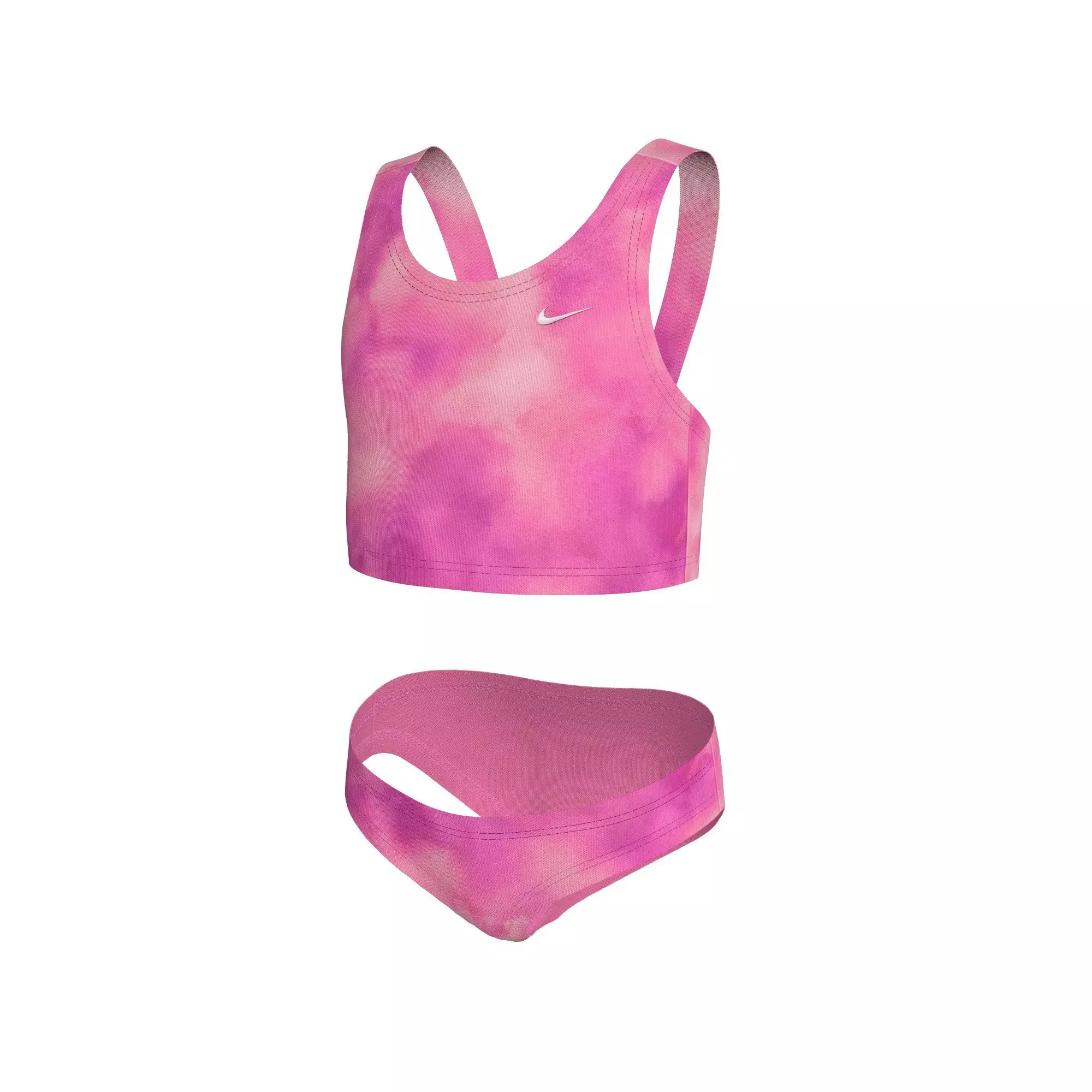 Nike Little Girls' Swim Long Sleeve Hydroguard + Midkini Set - PINK