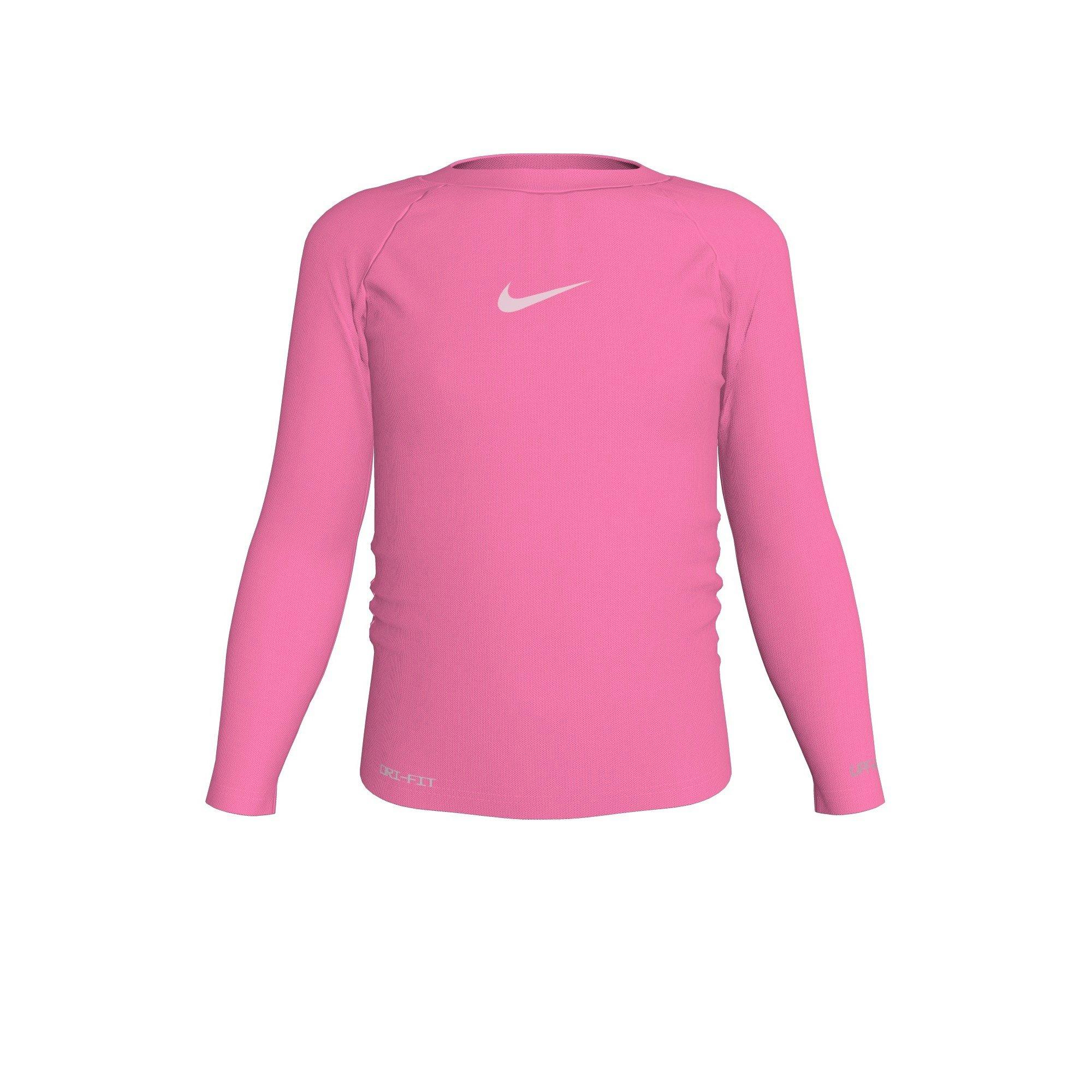 Nike Little Girls' Swim Long Sleeve Hydroguard + Midkini Set - PINK Thumbnail View 7