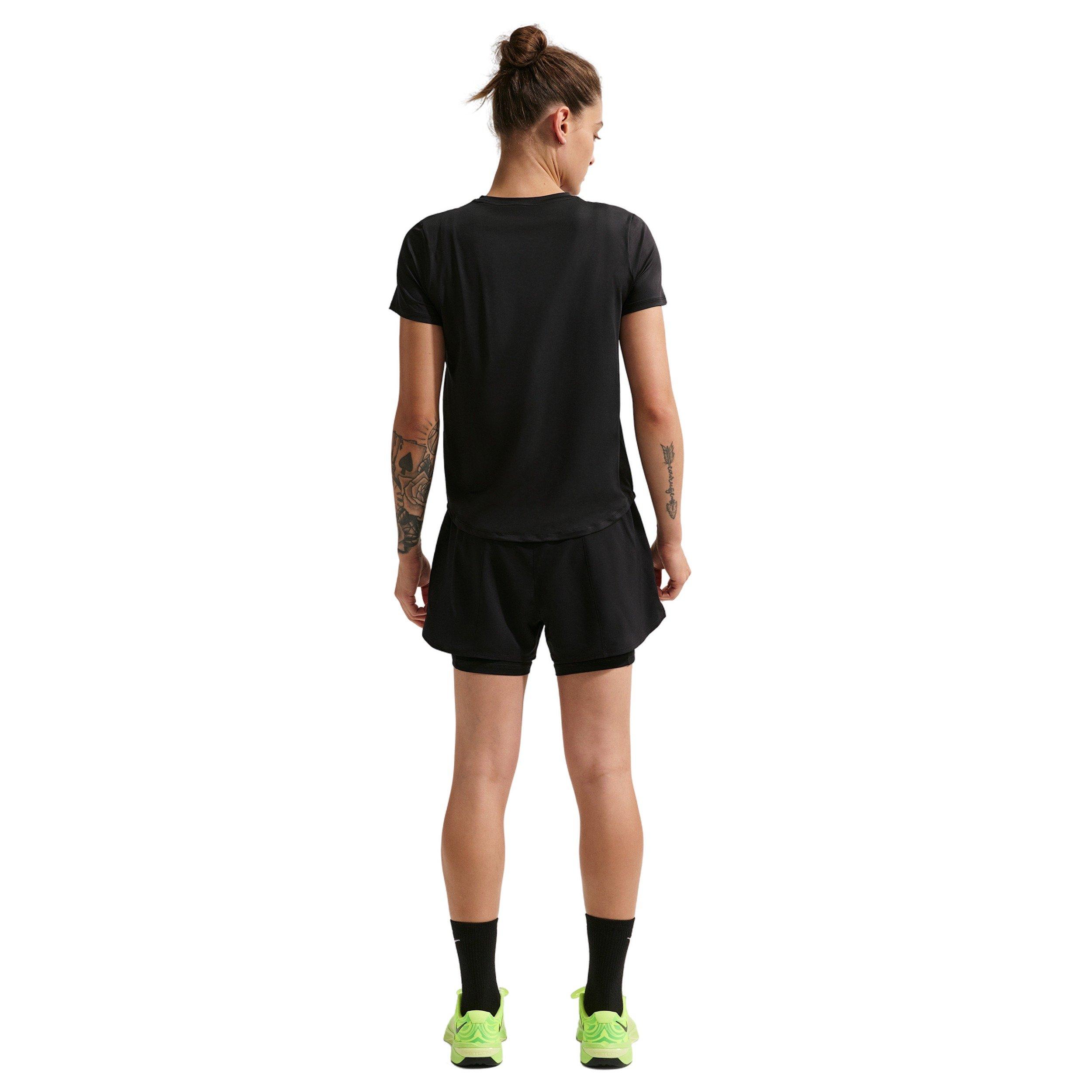 Nike Women's One Classic Dri-FIT Short-Sleeve Top -Black - BLACK Thumbnail View 5