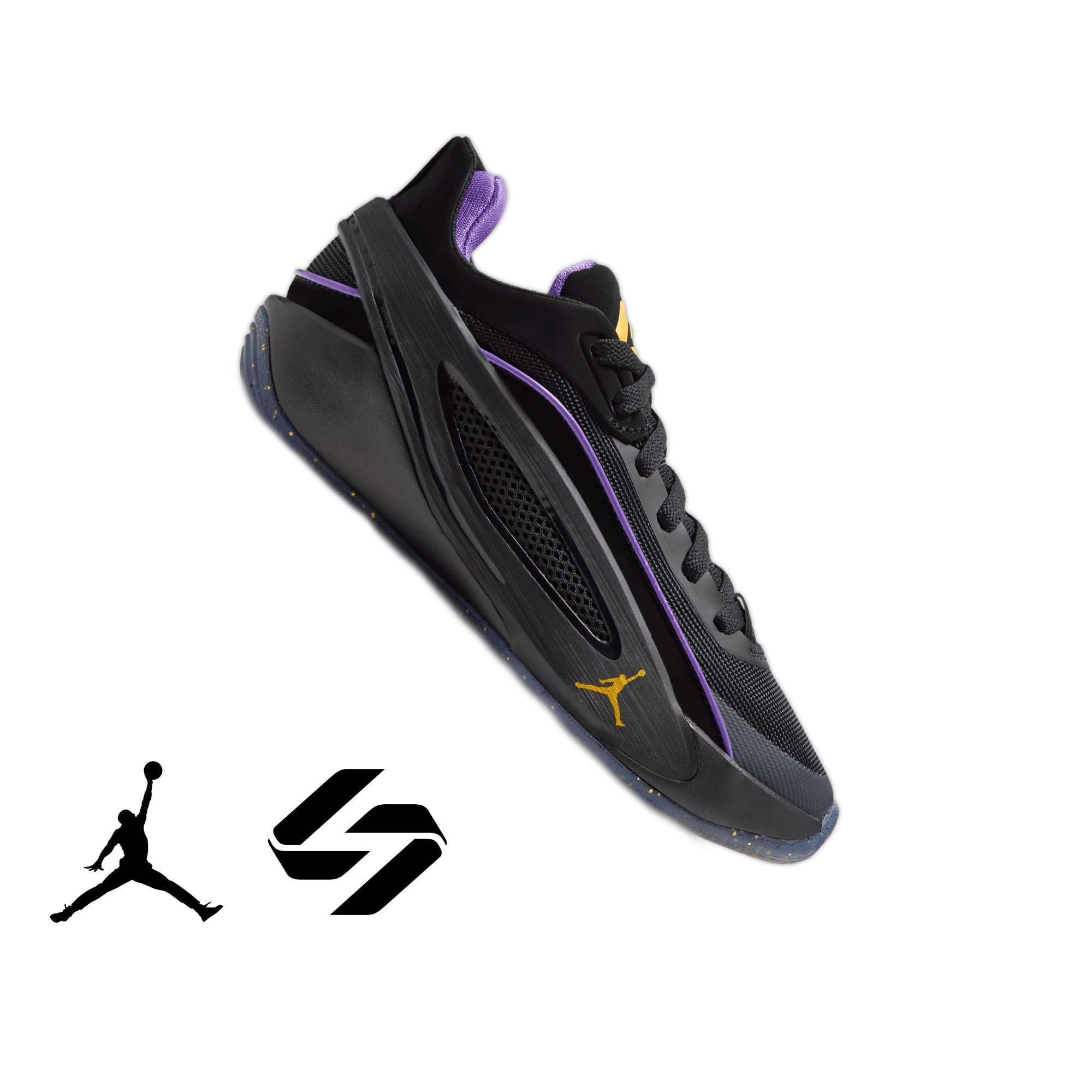 Jordan Luka 5 "Varsity Maize" Grade School Kids' Basketball Shoe - BLACK/VARSITY MAIZE/PURPLE VENOM