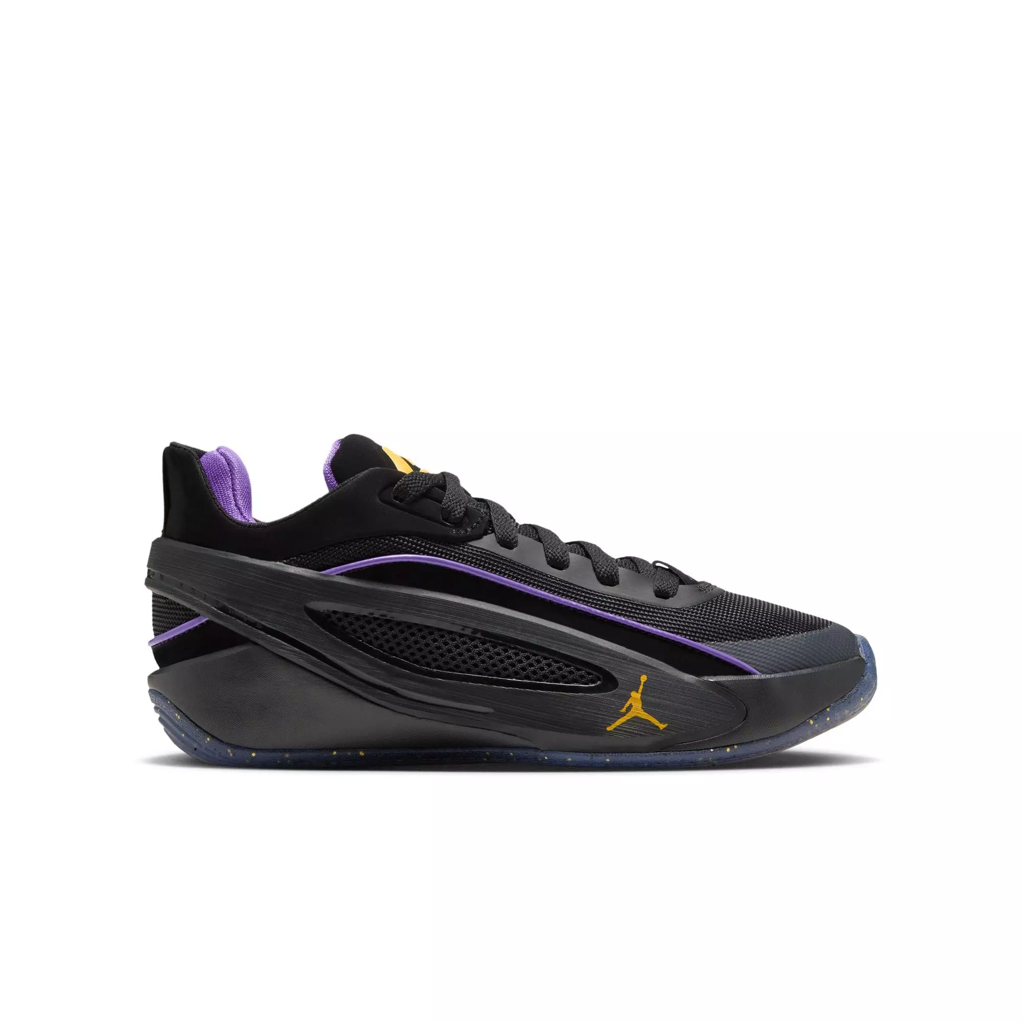Jordan Luka 5 "Varsity Maize" Grade School Kids' Basketball Shoe - BLACK/VARSITY MAIZE/PURPLE VENOM