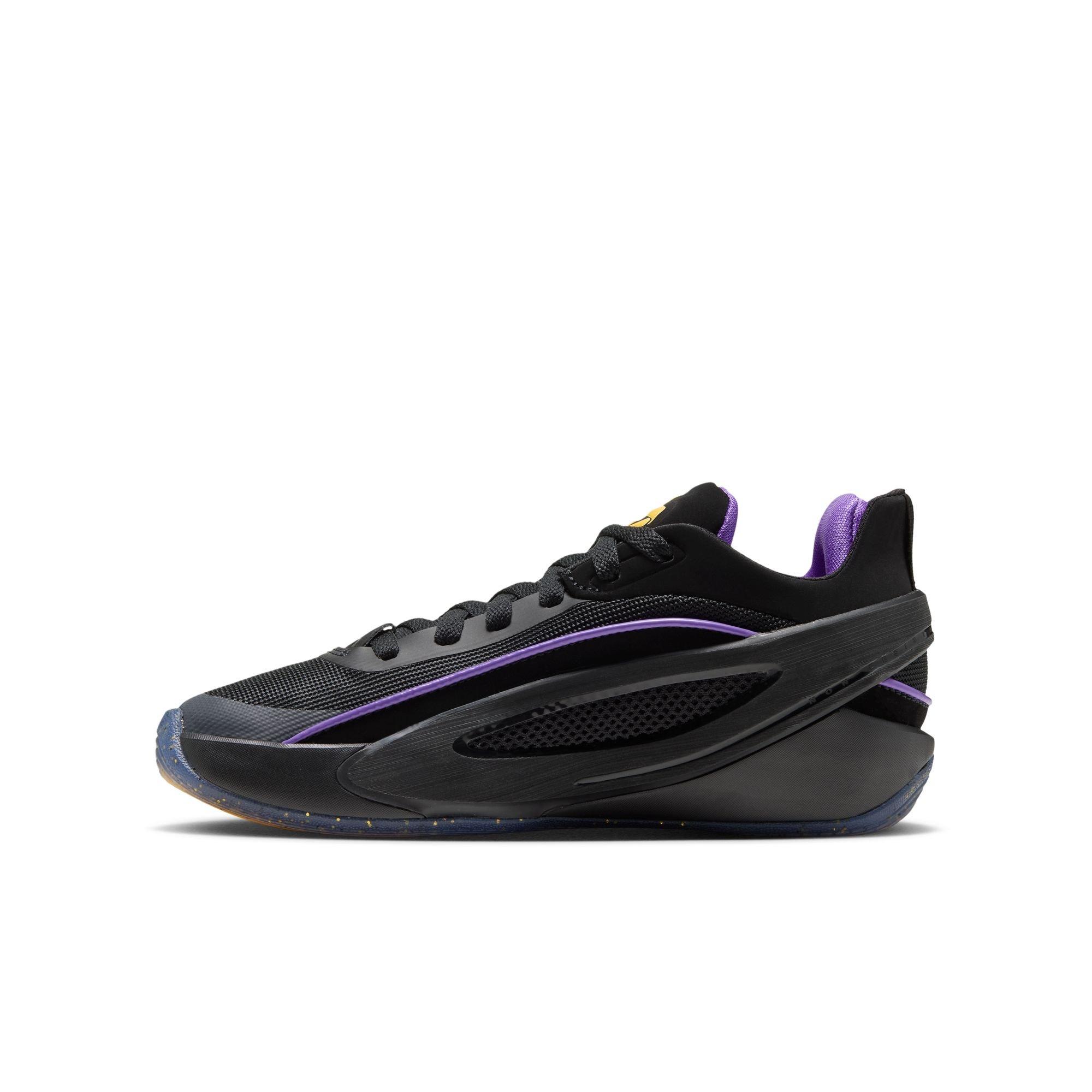 Jordan Luka 5 "Varsity Maize" Grade School Kids' Basketball Shoe - BLACK/VARSITY MAIZE/PURPLE VENOM