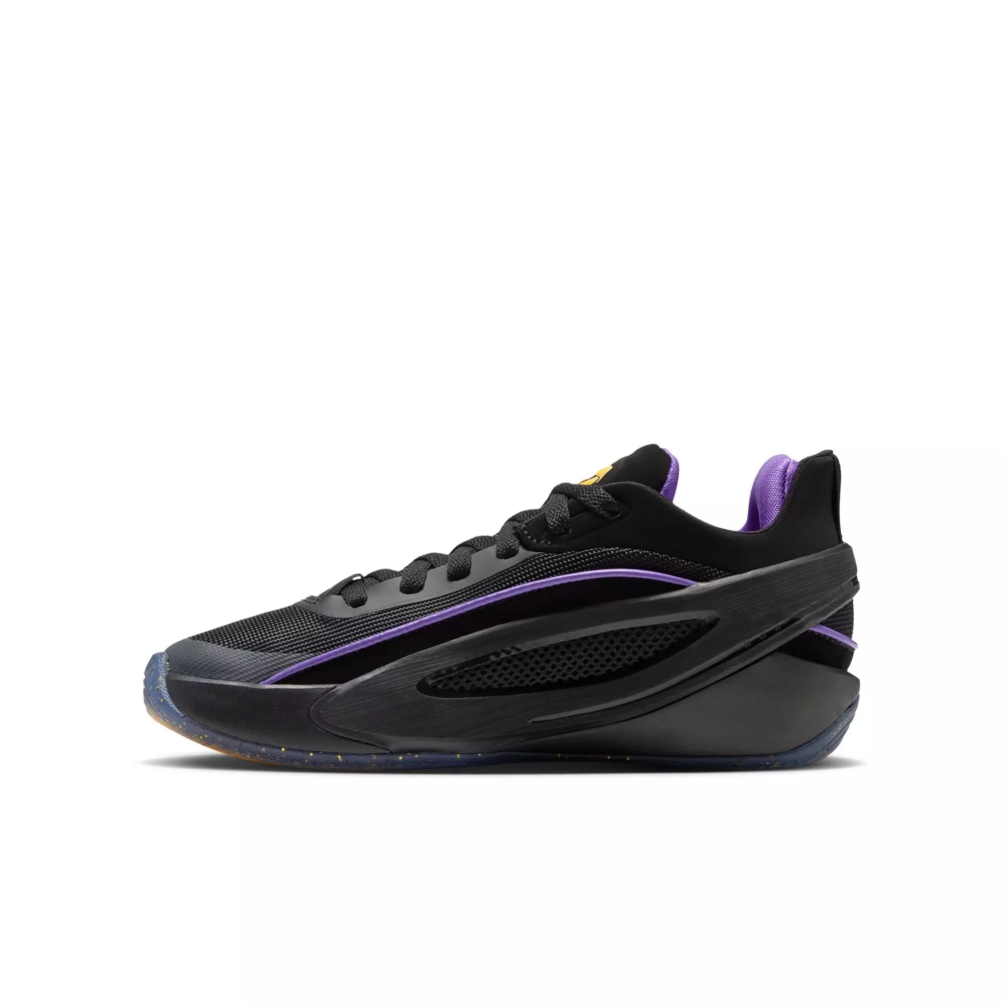 Jordan Luka 5 "Varsity Maize" Grade School Kids' Basketball Shoe - BLACK/VARSITY MAIZE/PURPLE VENOM