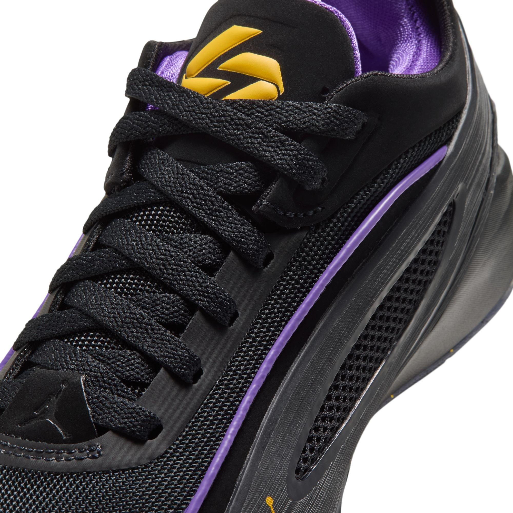 Jordan Luka 5 "Varsity Maize" Grade School Kids' Basketball Shoe - BLACK/VARSITY MAIZE/PURPLE VENOM