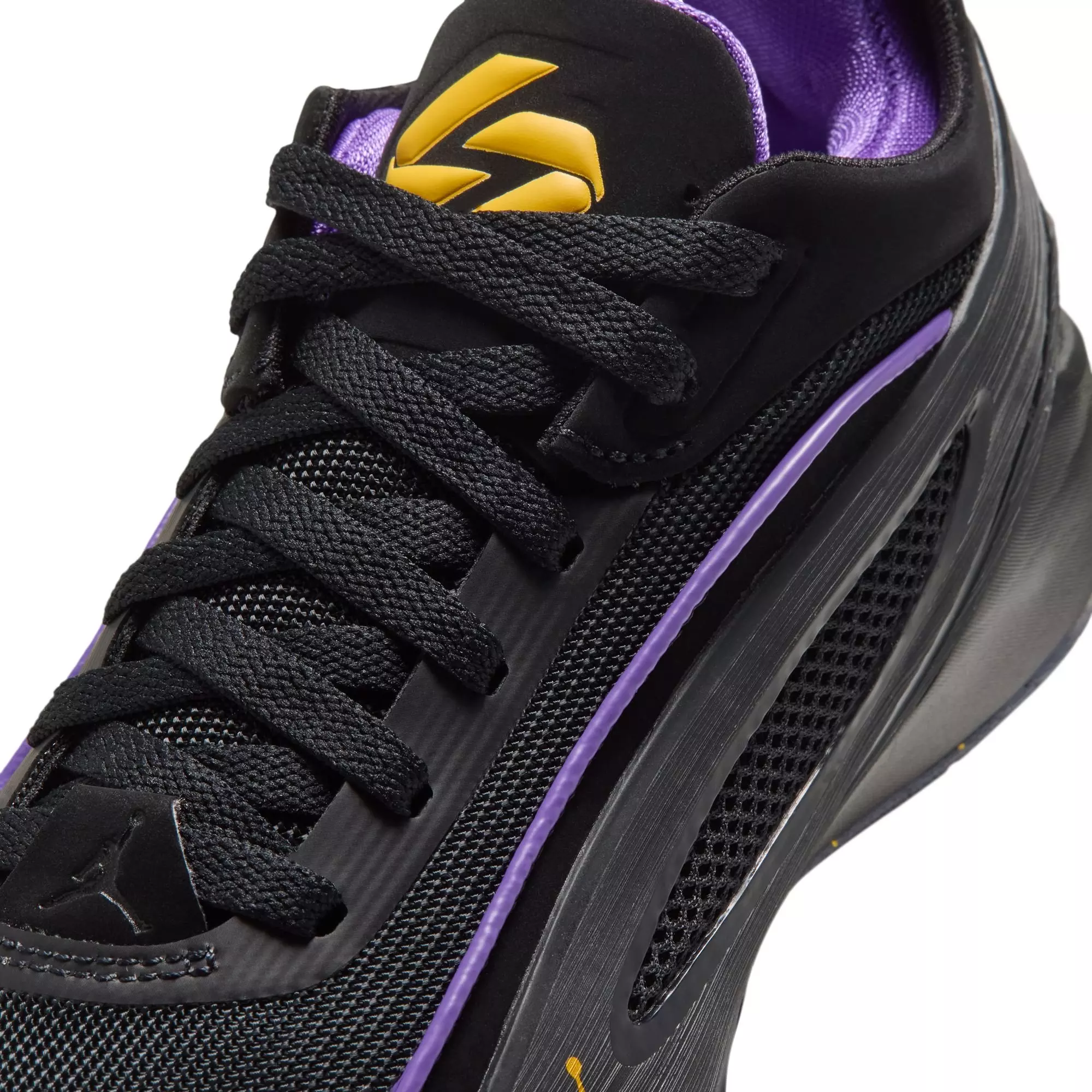 Jordan Luka 5 "Varsity Maize" Grade School Kids' Basketball Shoe - BLACK/VARSITY MAIZE/PURPLE VENOM