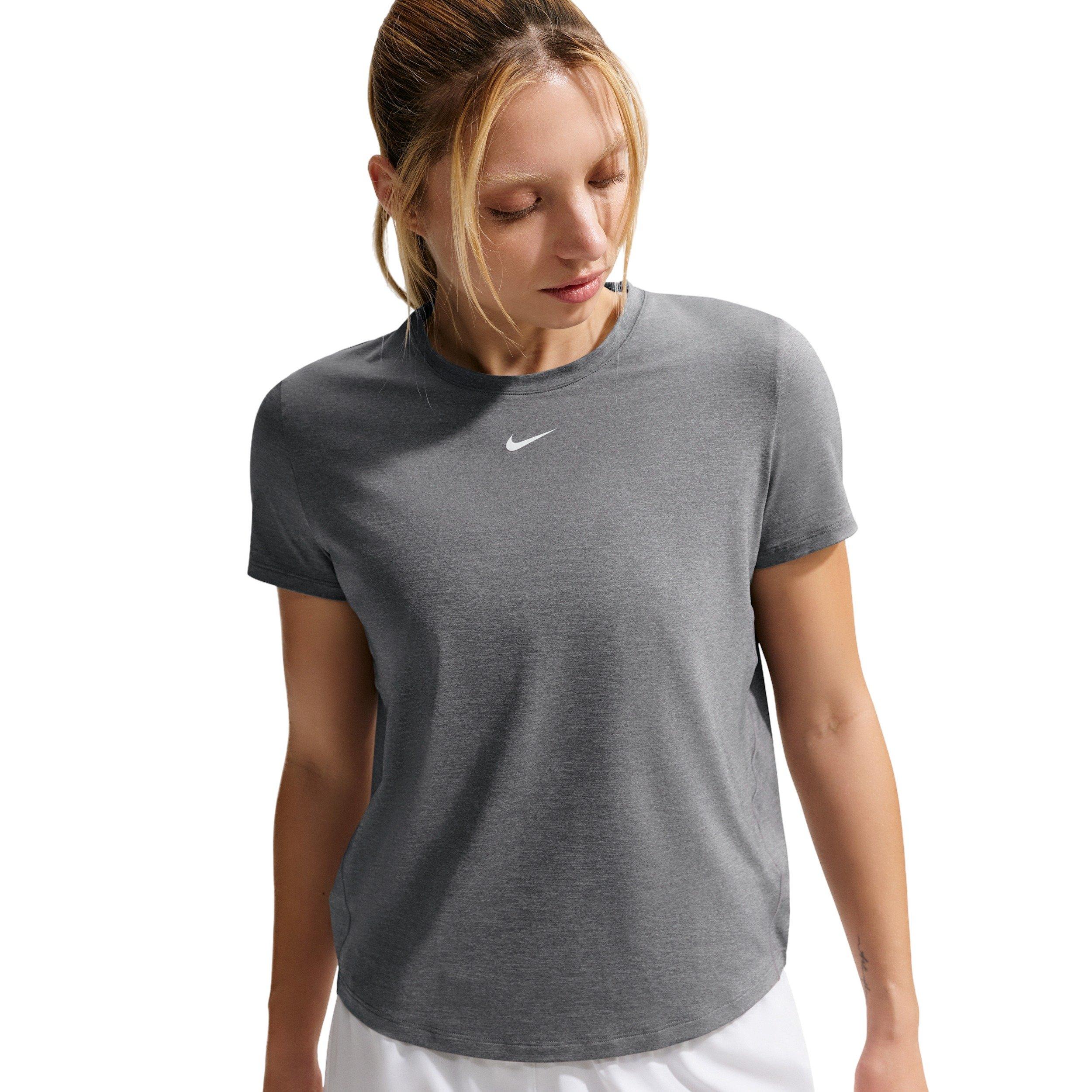 Nike Women's One Classic Dri-FIT Short-Sleeve Top - Storm Cloud Grey - GREY Thumbnail View 1