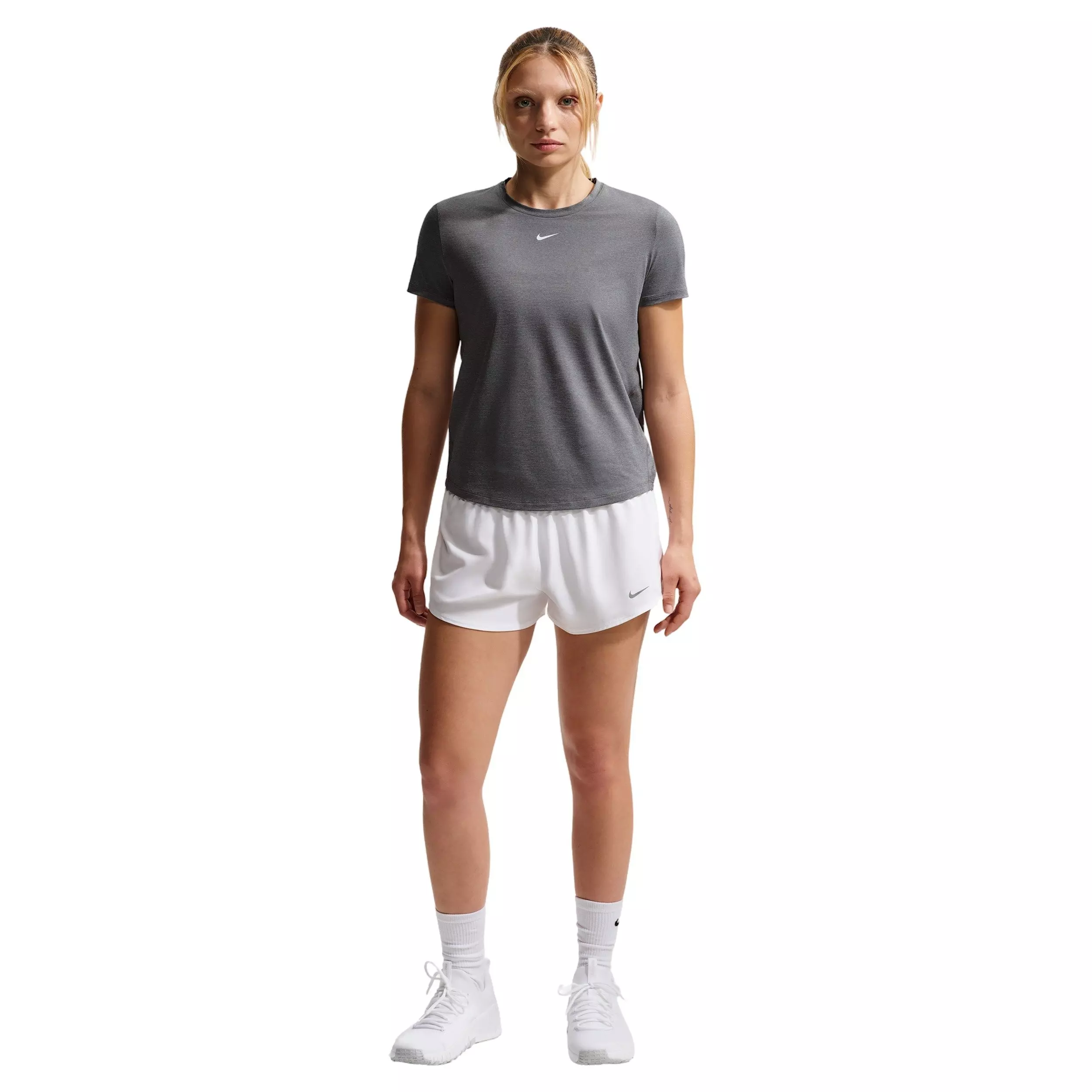 Nike Women's One Classic Dri-FIT Short-Sleeve Top -  Storm Cloud Grey - GREY