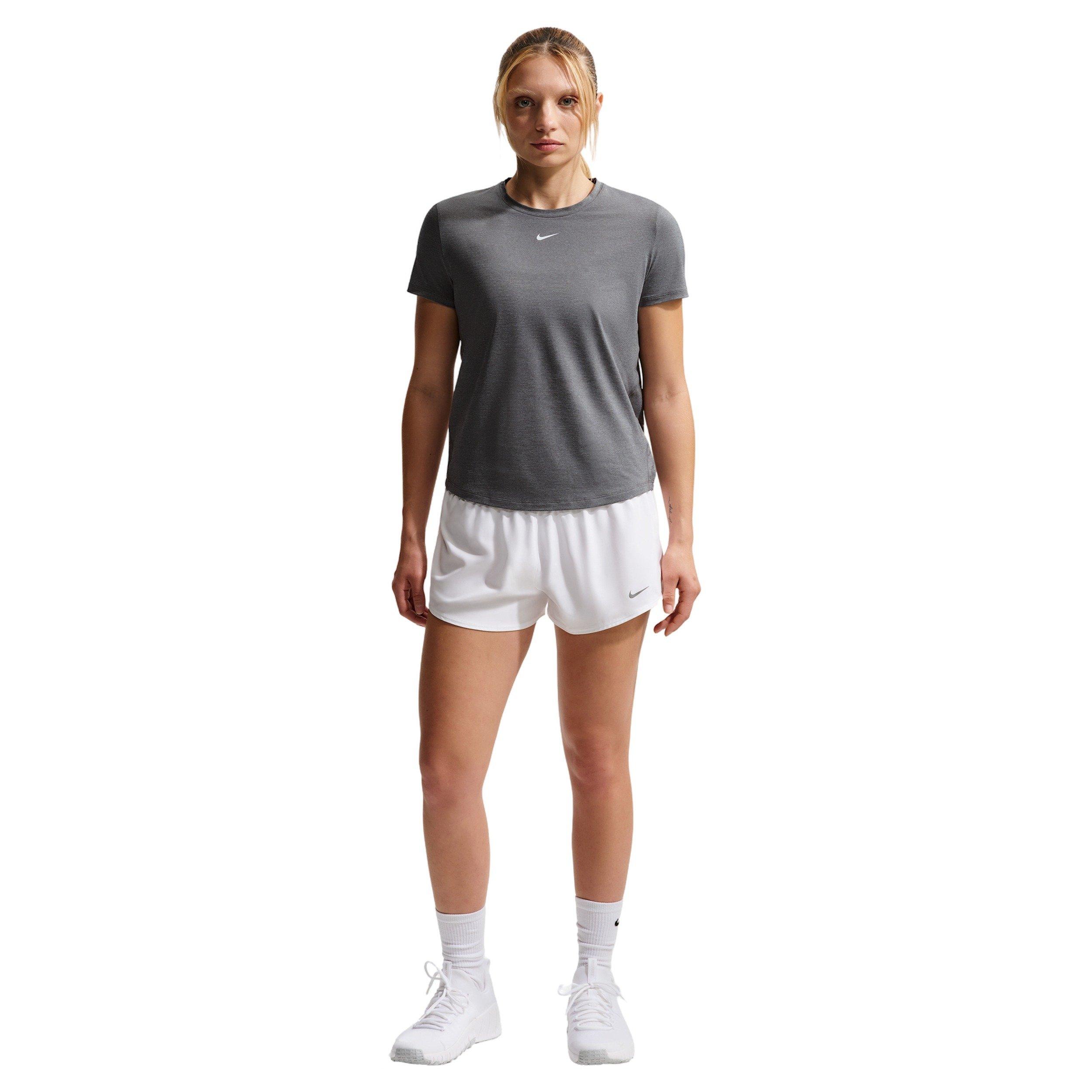 Nike Women's One Classic Dri-FIT Short-Sleeve Top - Storm Cloud Grey - GREY Thumbnail View 4
