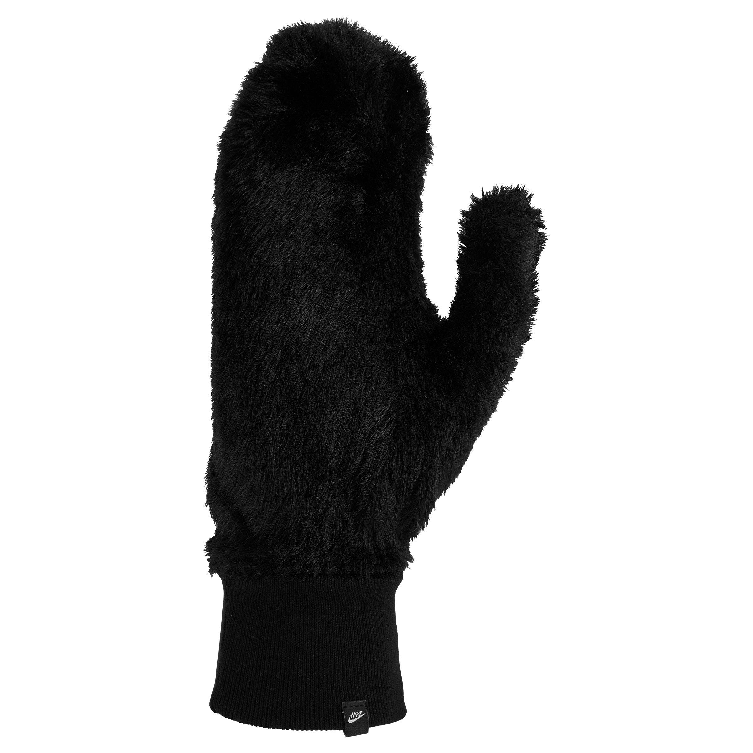 Nike Plush Knit LM Mittens - BLACK/WHITE Thumbnail View 3