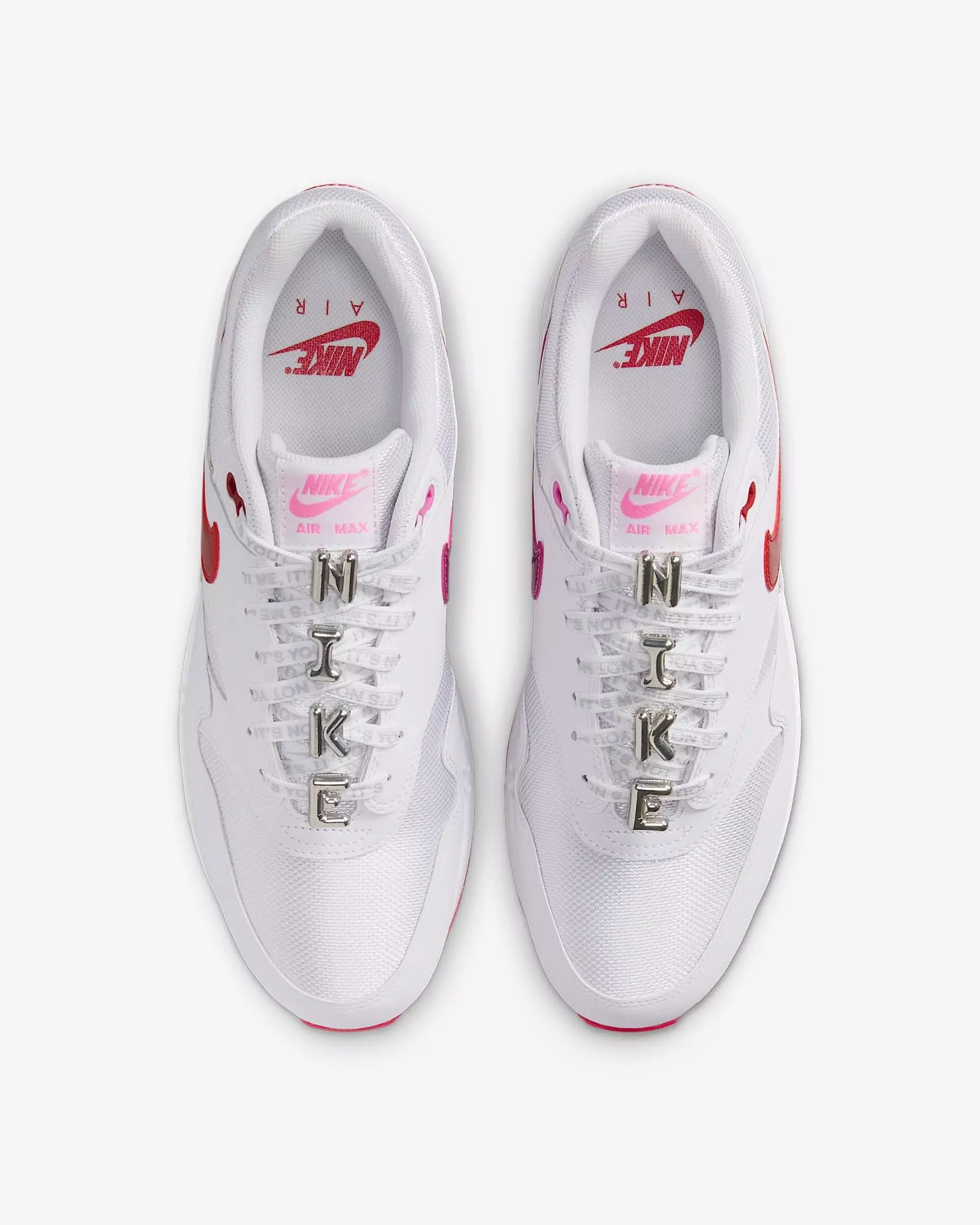 Nike Air Max 1 Premium "White/Playful Pink/University Red" Men's Shoe - WHITE/PINK/RED
