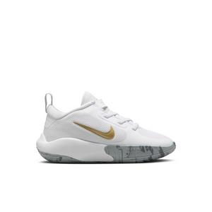 Nike IsoFly "White/Cool Grey/Wolf Grey/Metallic Gold Star" Preschool Boys' Basketball Shoe