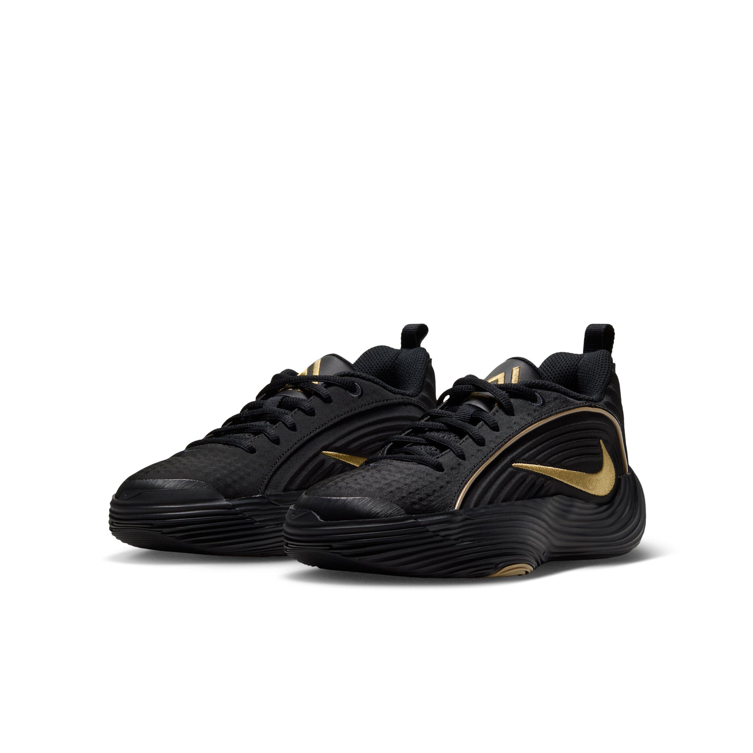 Nike Giannis Immortality 5 "Black/Gum Light Brown/Volt/Gold" Grade School Boys' Basketball Shoe - BLACK/LT BROWN/VOLT/GOLD