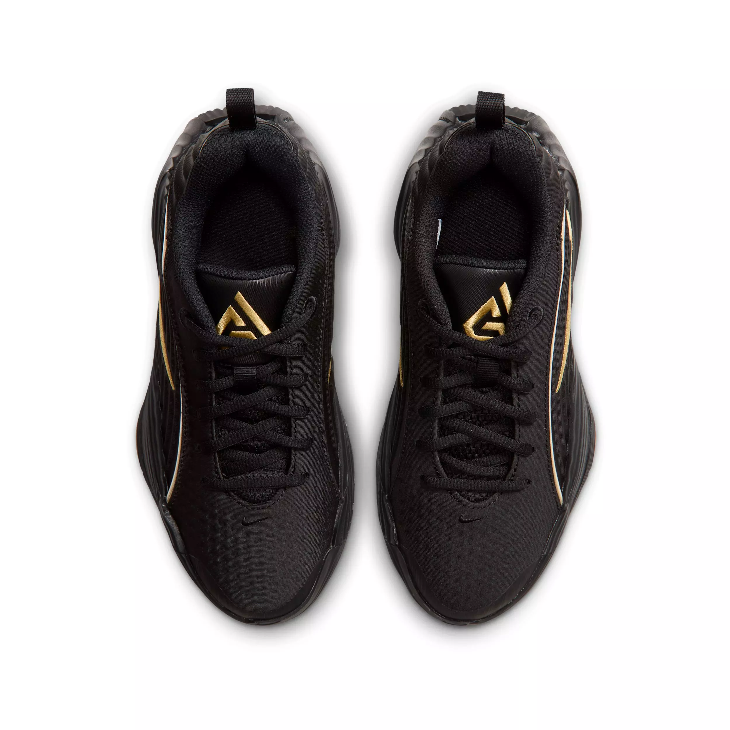 Nike Giannis Immortality 5 "Black/Gum Light Brown/Volt/Gold" Grade School Boys' Basketball Shoe - BLACK/LT BROWN/VOLT/GOLD