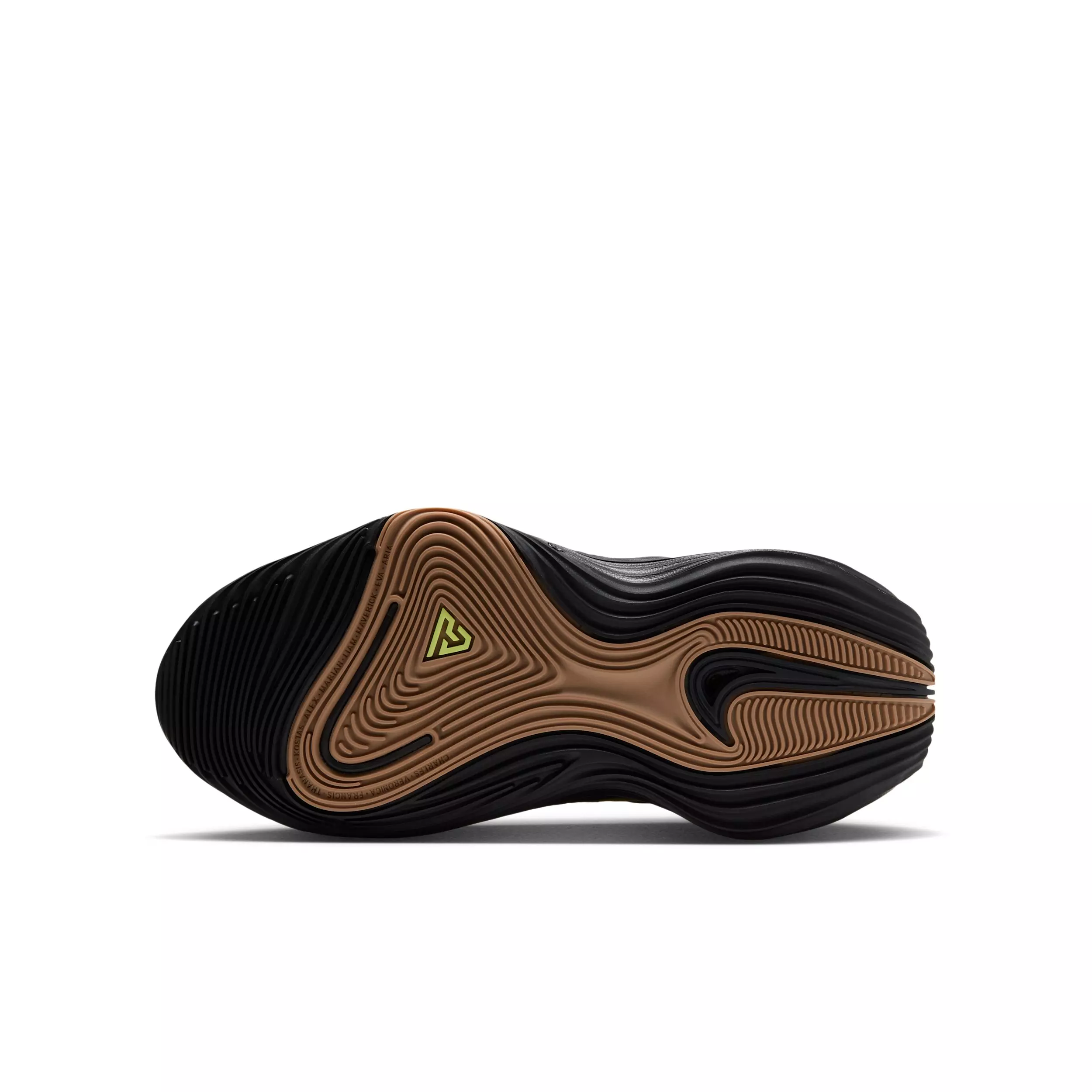 Nike Giannis Immortality 5 "Black/Gum Light Brown/Volt/Gold" Grade School Boys' Basketball Shoe - BLACK/LT BROWN/VOLT/GOLD