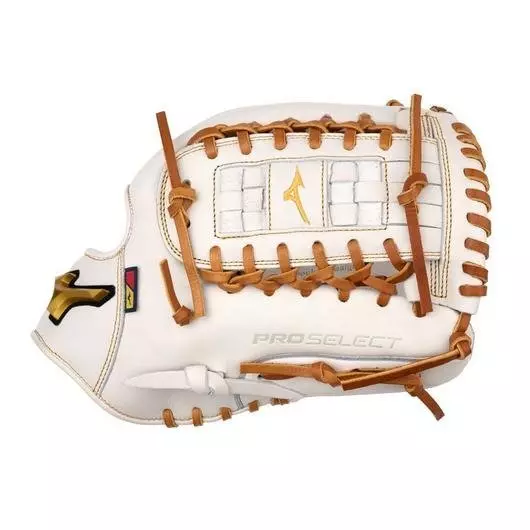 Mizuno GPSF-11D Pro Select FP Premium 12" Pitcher Softball Glove RHT - WHITE