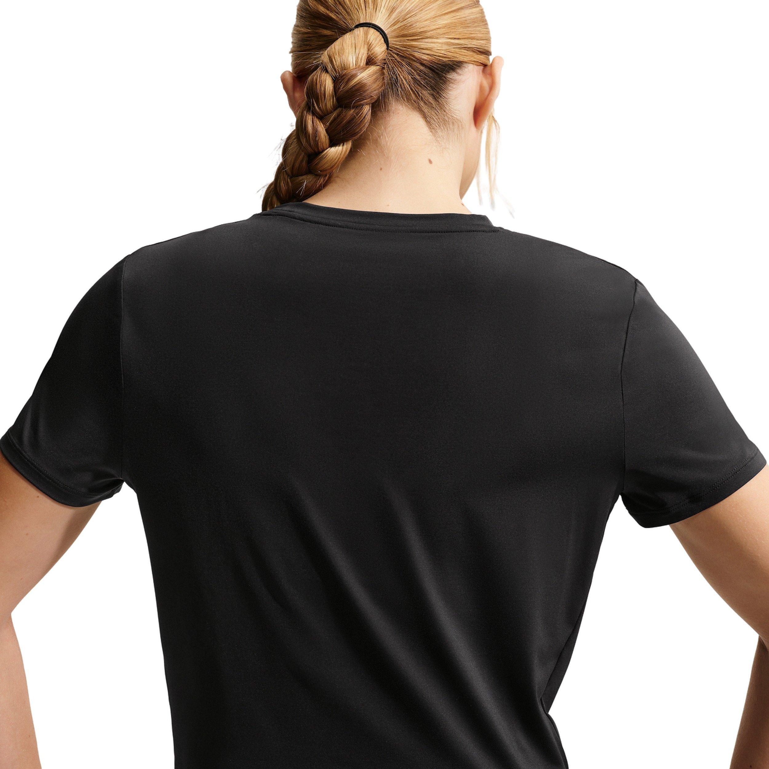 Nike Women's Once Classic Twist Dri-FIT Short Sleeve Top - Black - BLACK Thumbnail View 2