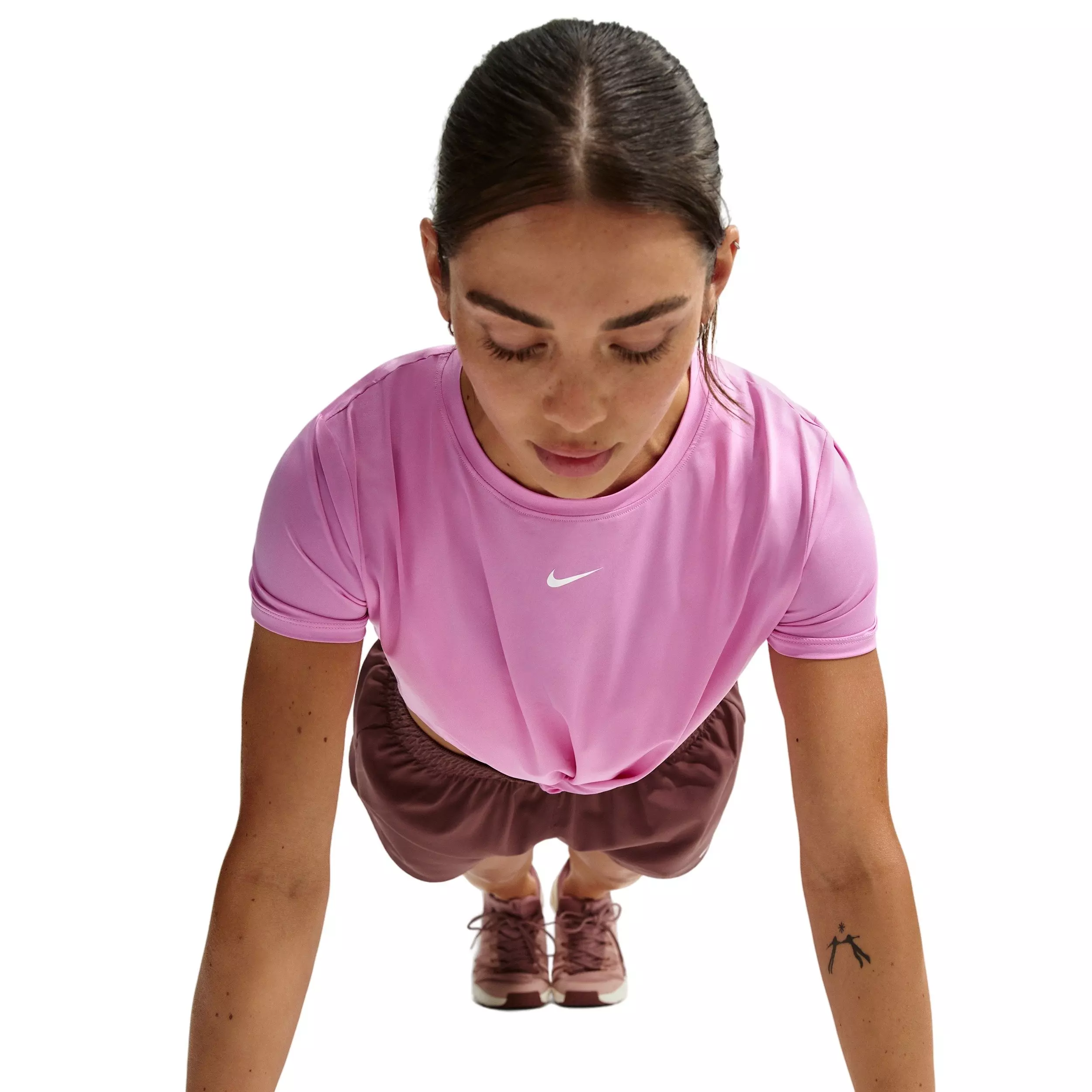 Nike Women's Once Classic Twist Dri-FIT Short Sleeve Top - Purple - PURPLE