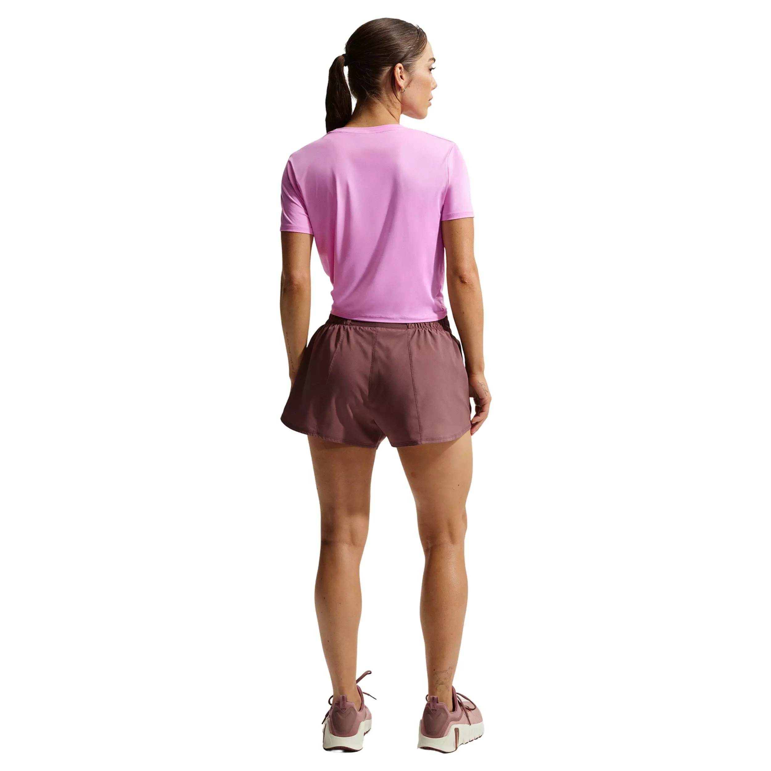 Nike Women's Once Classic Twist Dri-FIT Short Sleeve Top -Purple - PURPLE