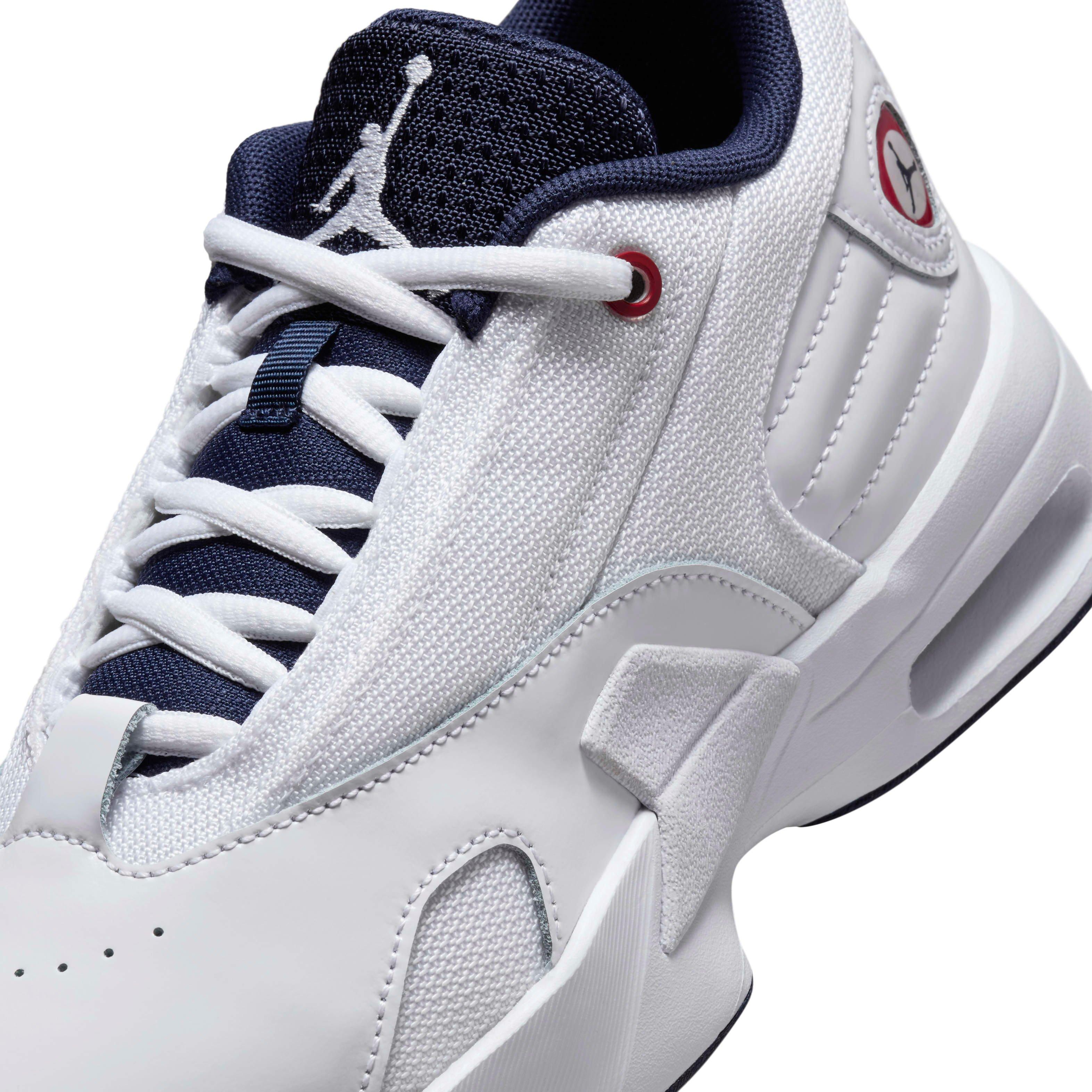 Jordan Max Aura 6 Grade School Boys' "White/Varsity Red/Midnight Navy" Shoe