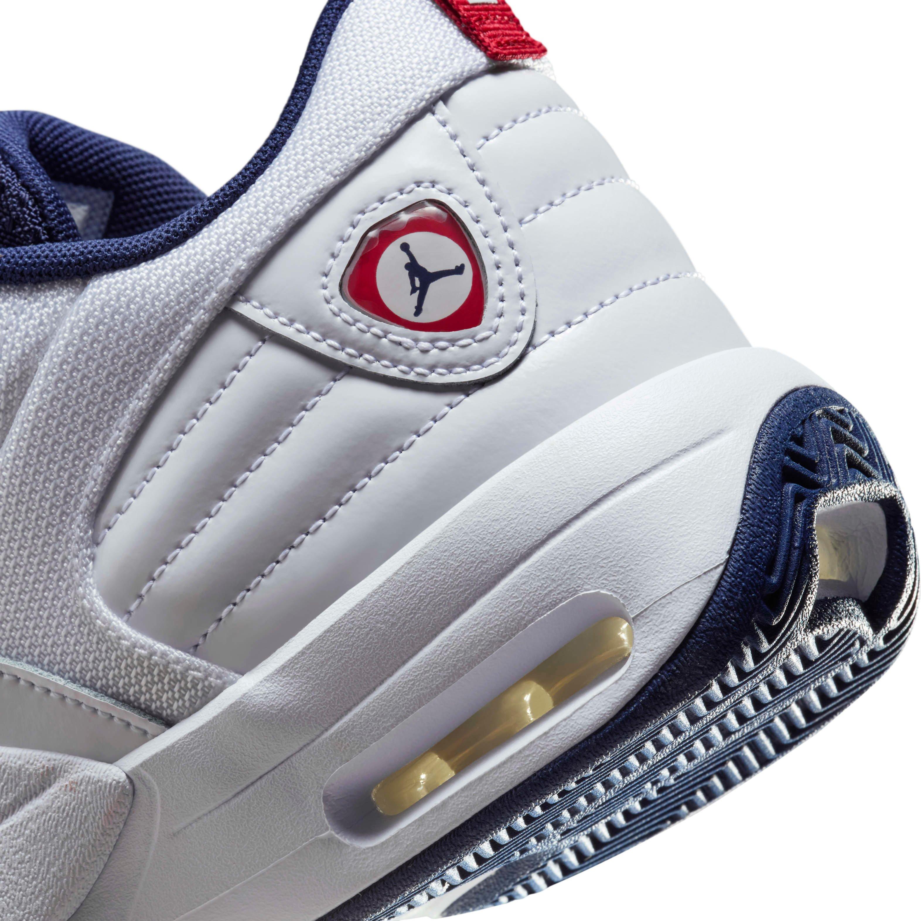 Jordan Max Aura 6 Grade School Boys' "White/Varsity Red/Midnight Navy" Shoe