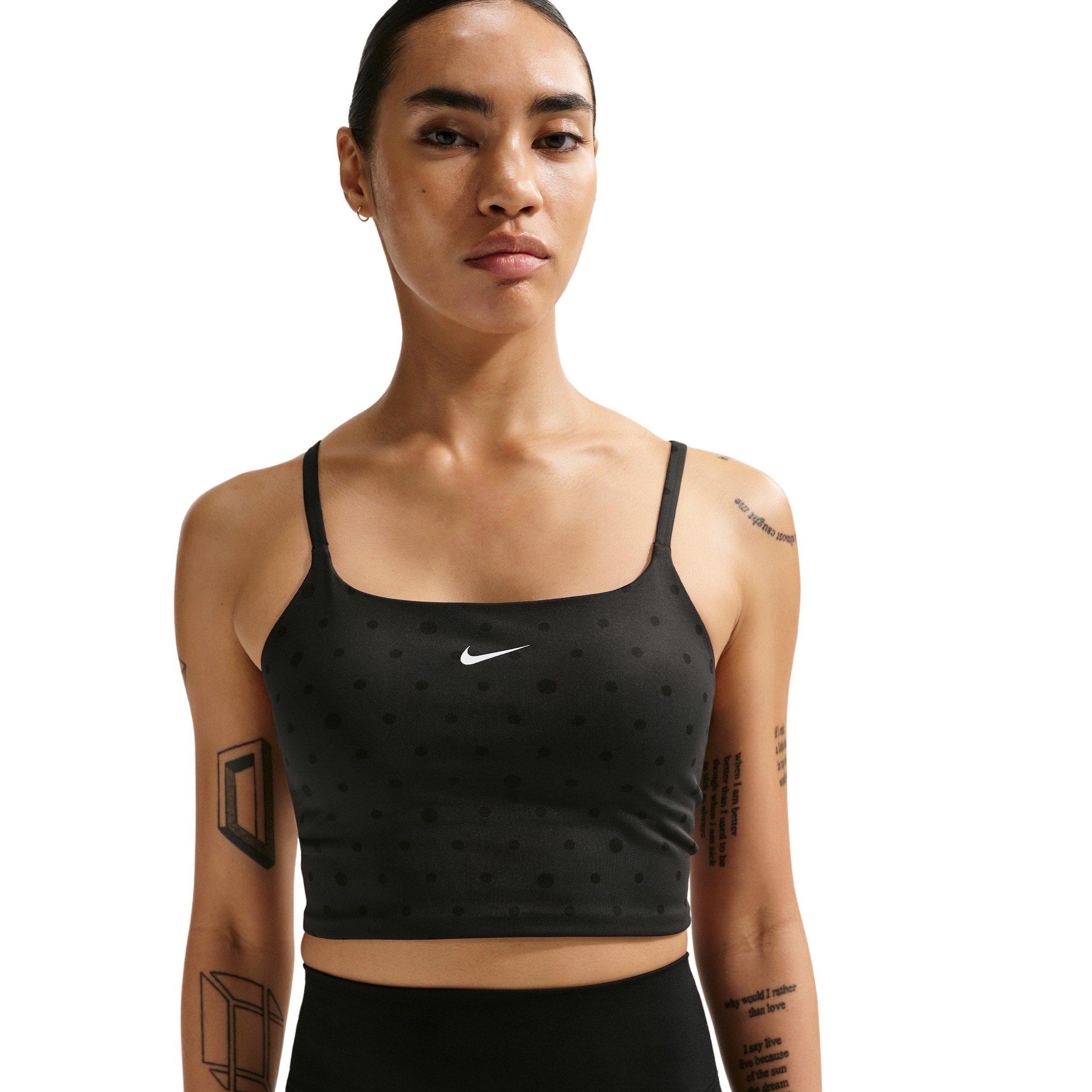 Nike Women's One Light-Support Padded Printed Sports Bra - Black - BLACK Thumbnail View 1
