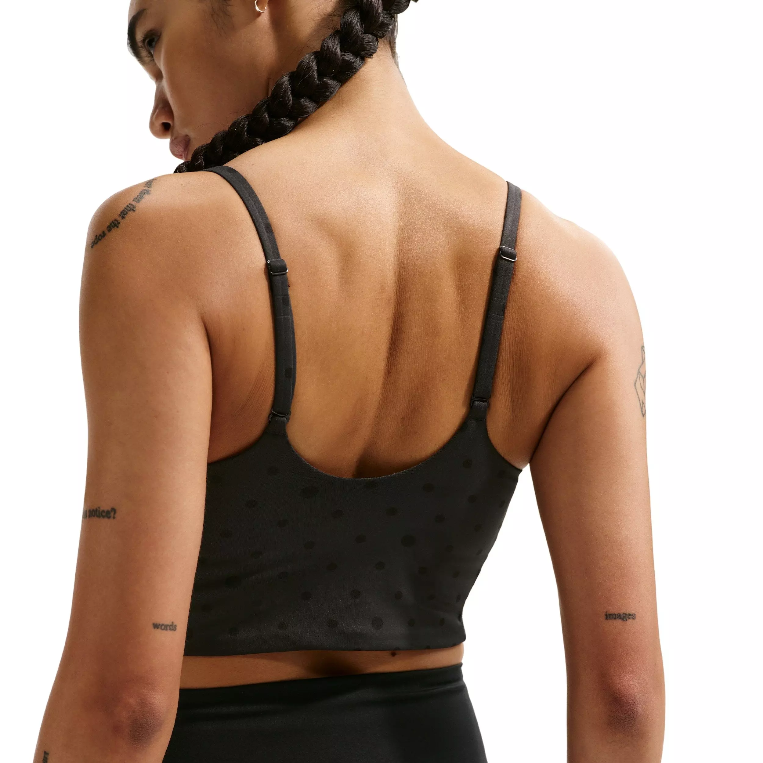 Nike Women's One Light-Support Padded Printed Sports Bra -Black - BLACK