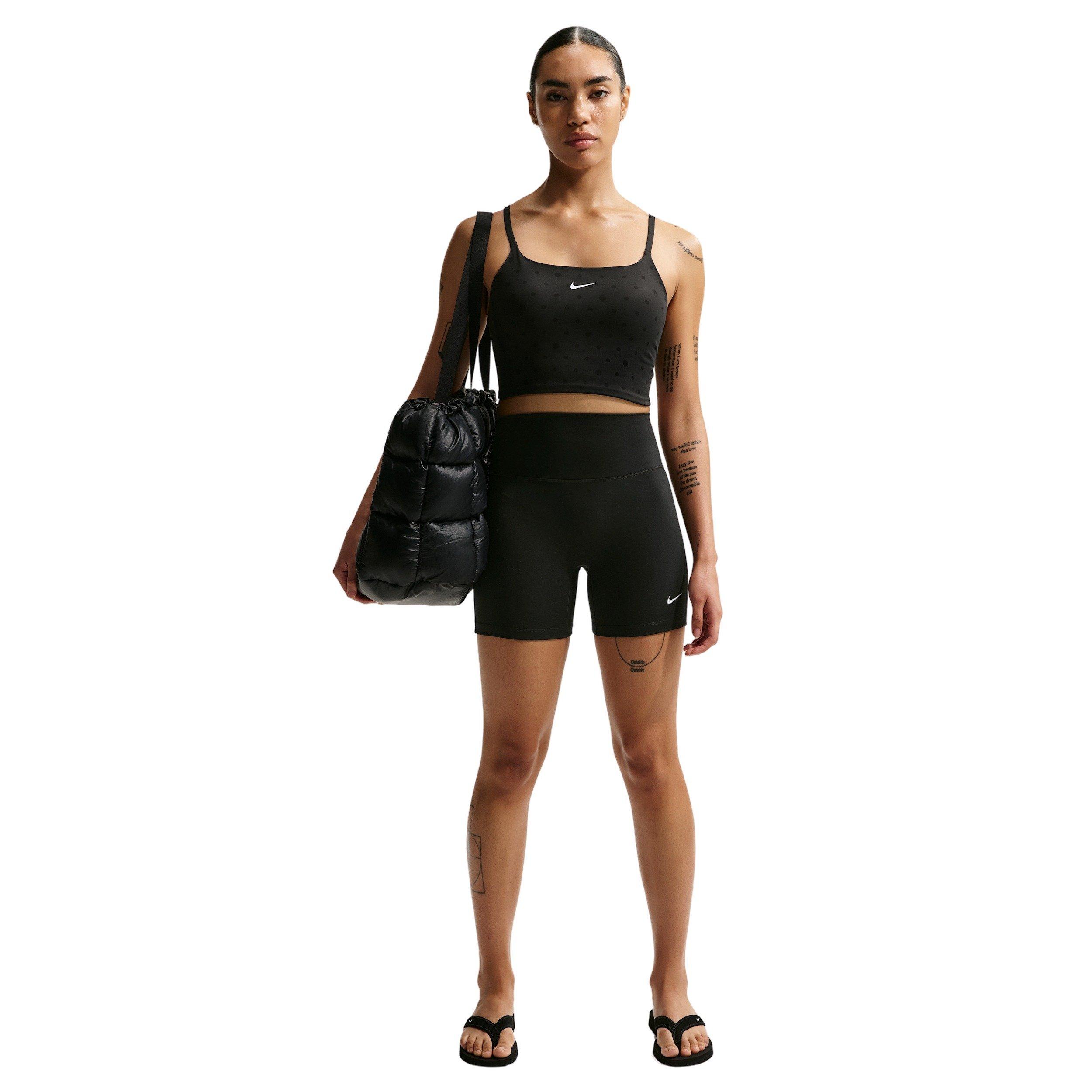 Nike Women's One Light-Support Padded Printed Sports Bra - Black - BLACK Thumbnail View 4